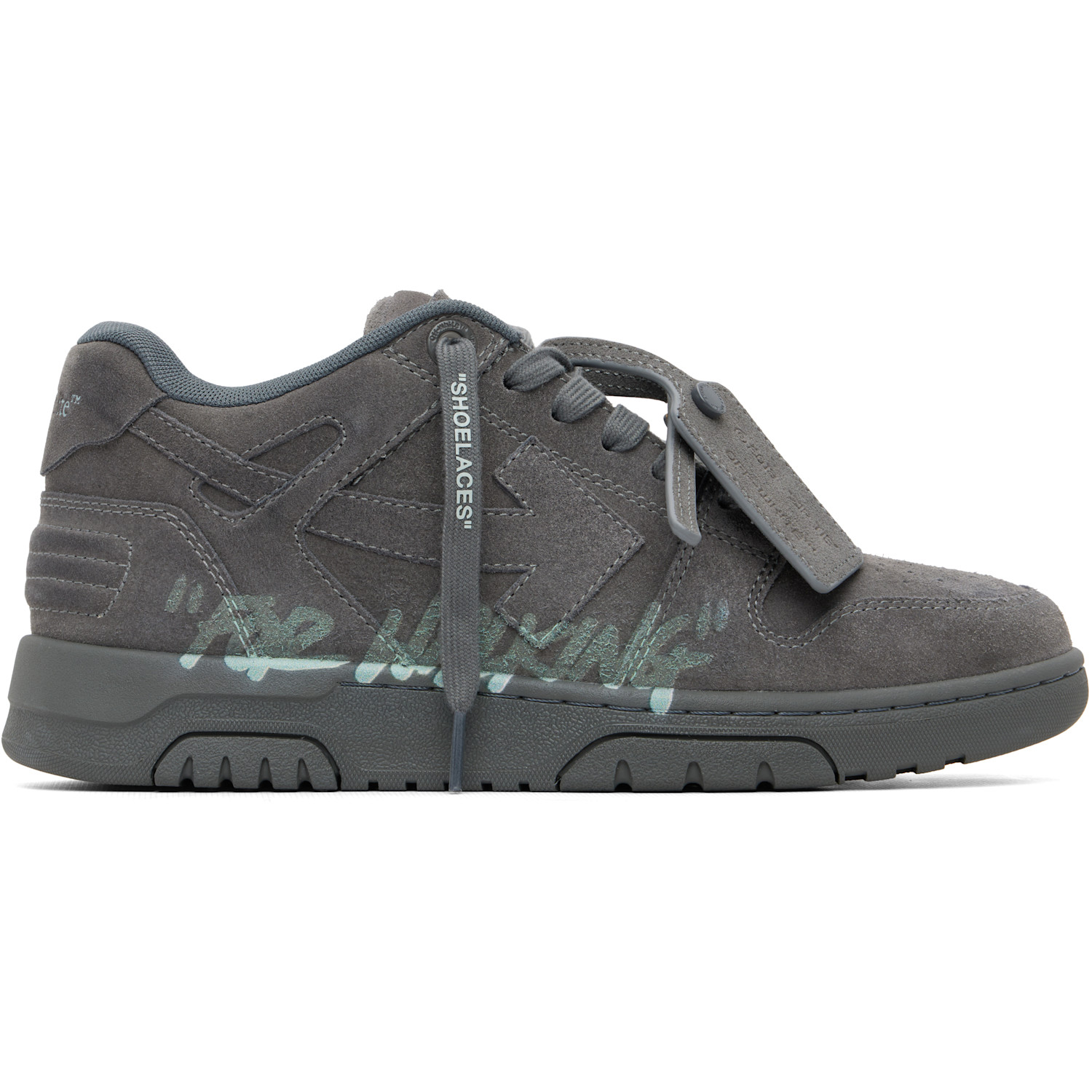 Off-White Gray Out Of Office For Walking Suede Sneakers