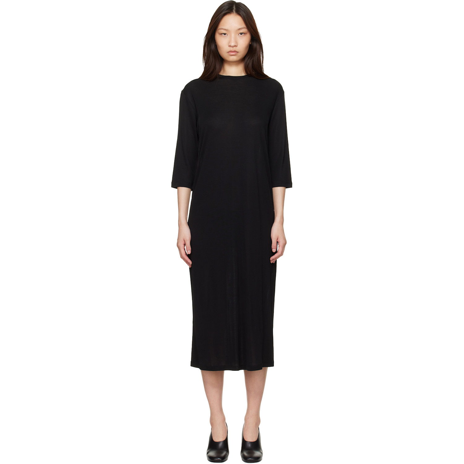 Studio Nicholson Black Milner Jersey Midi Dress
