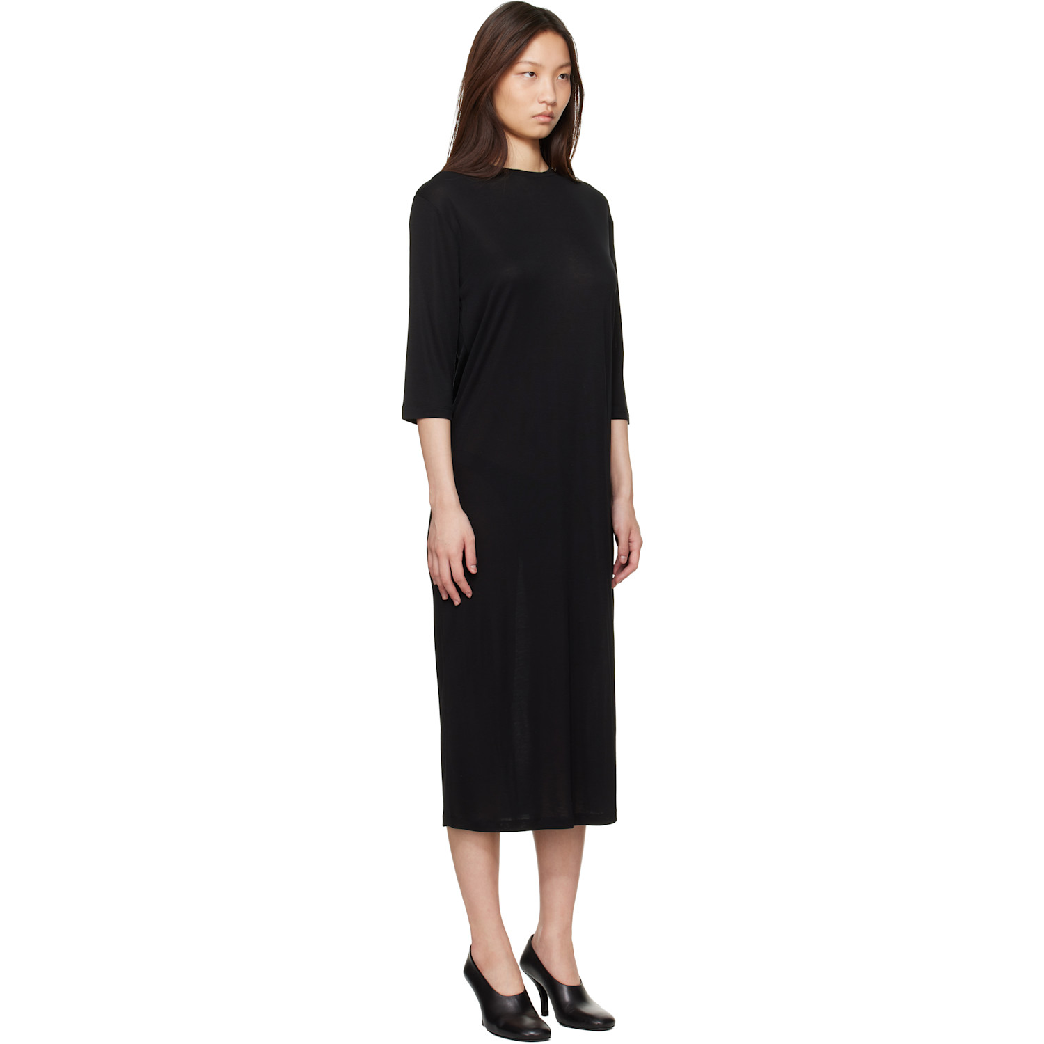  Studio Nicholson Black Milner Jersey Midi Dress 