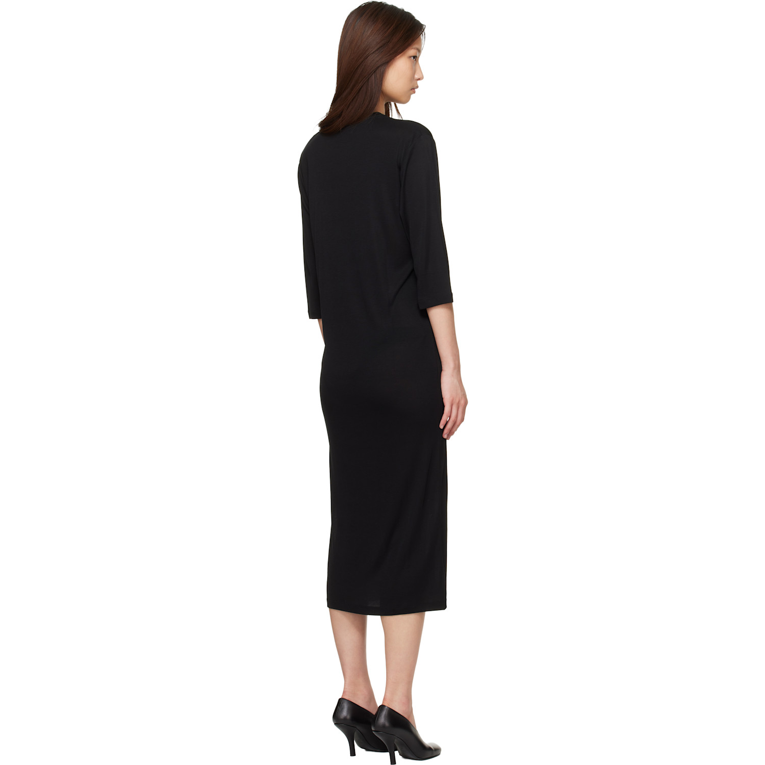  Studio Nicholson Black Milner Jersey Midi Dress 