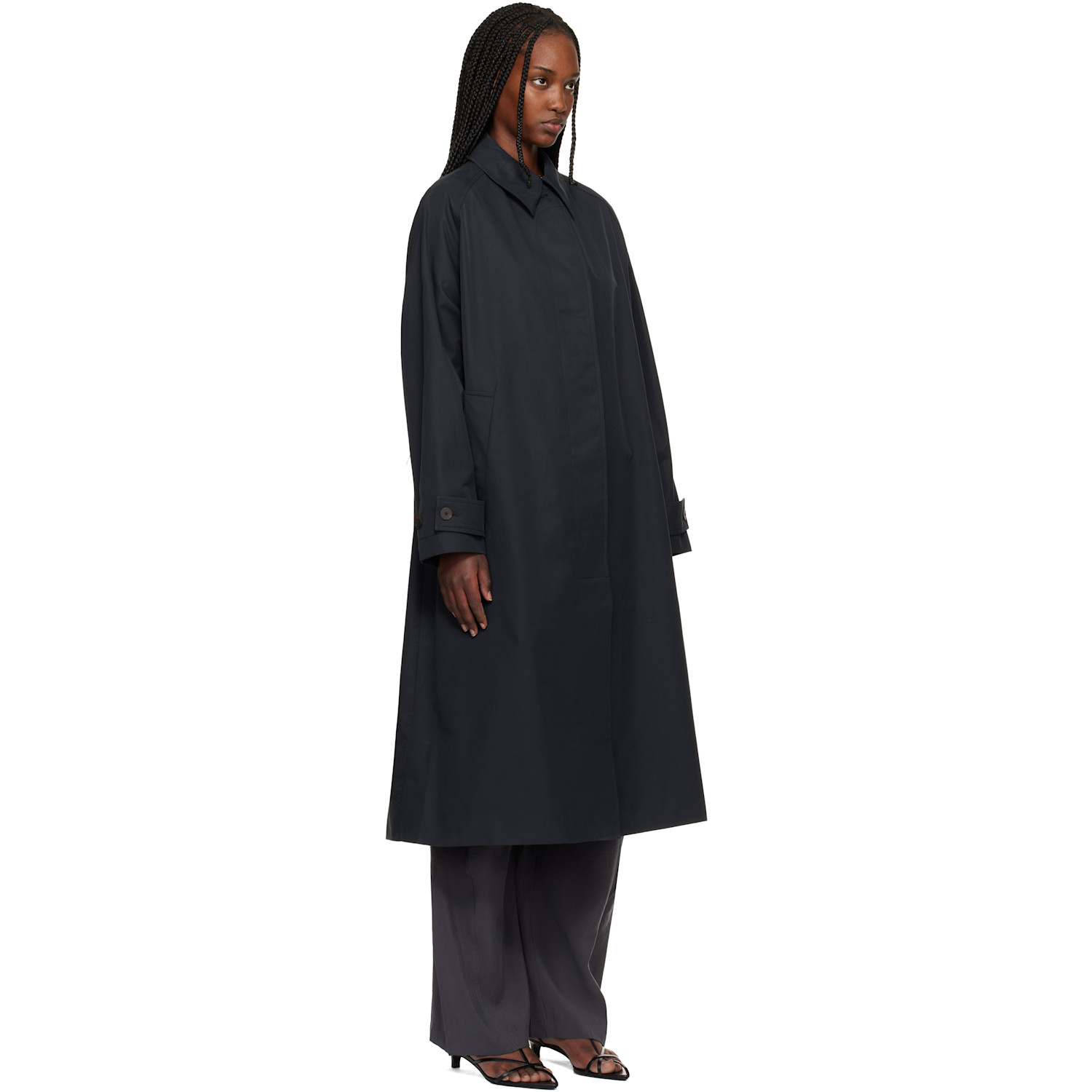  Studio Nicholson Navy Holin Technical Cotton Trench Coat 