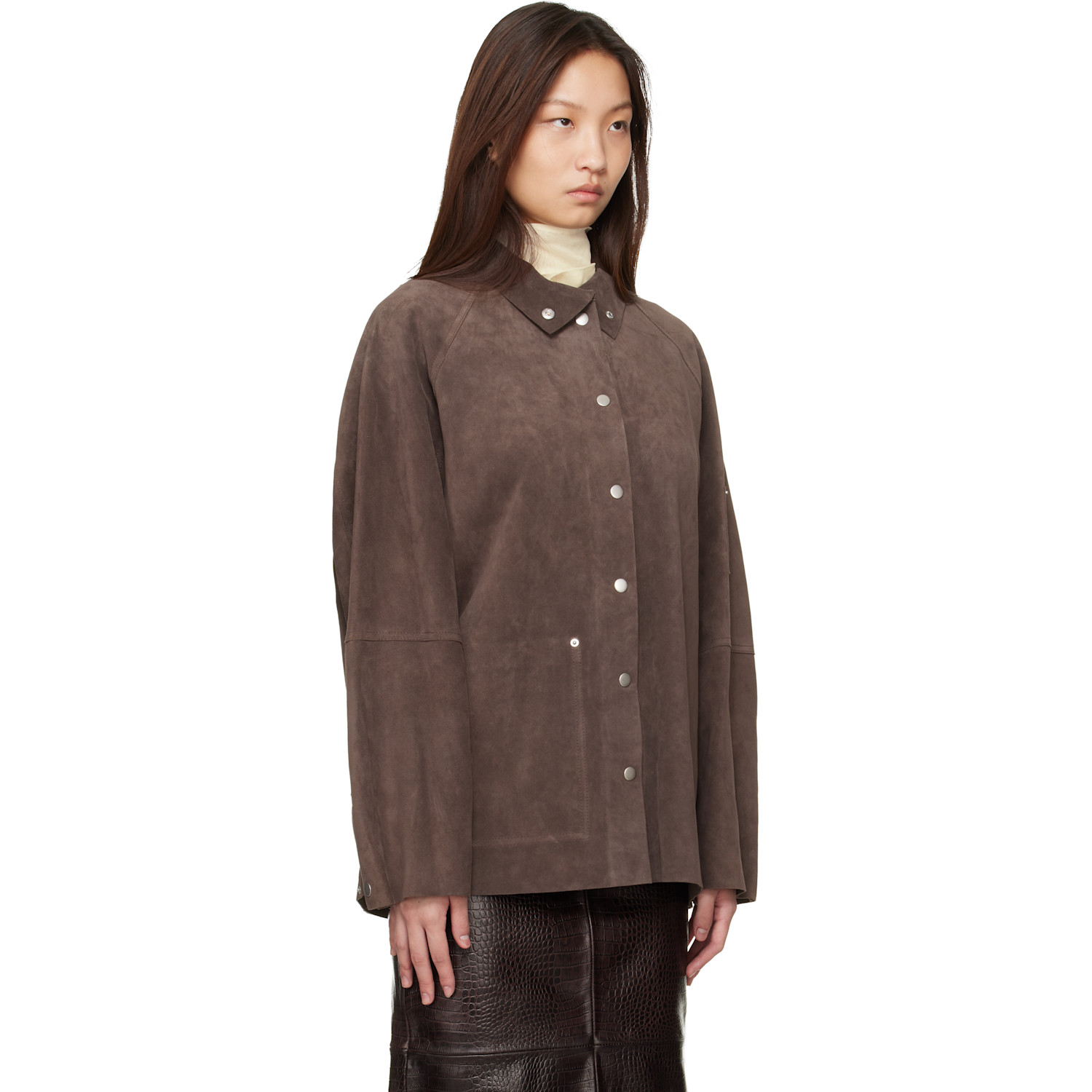  Studio Nicholson Brown Dash Suede Jacket 