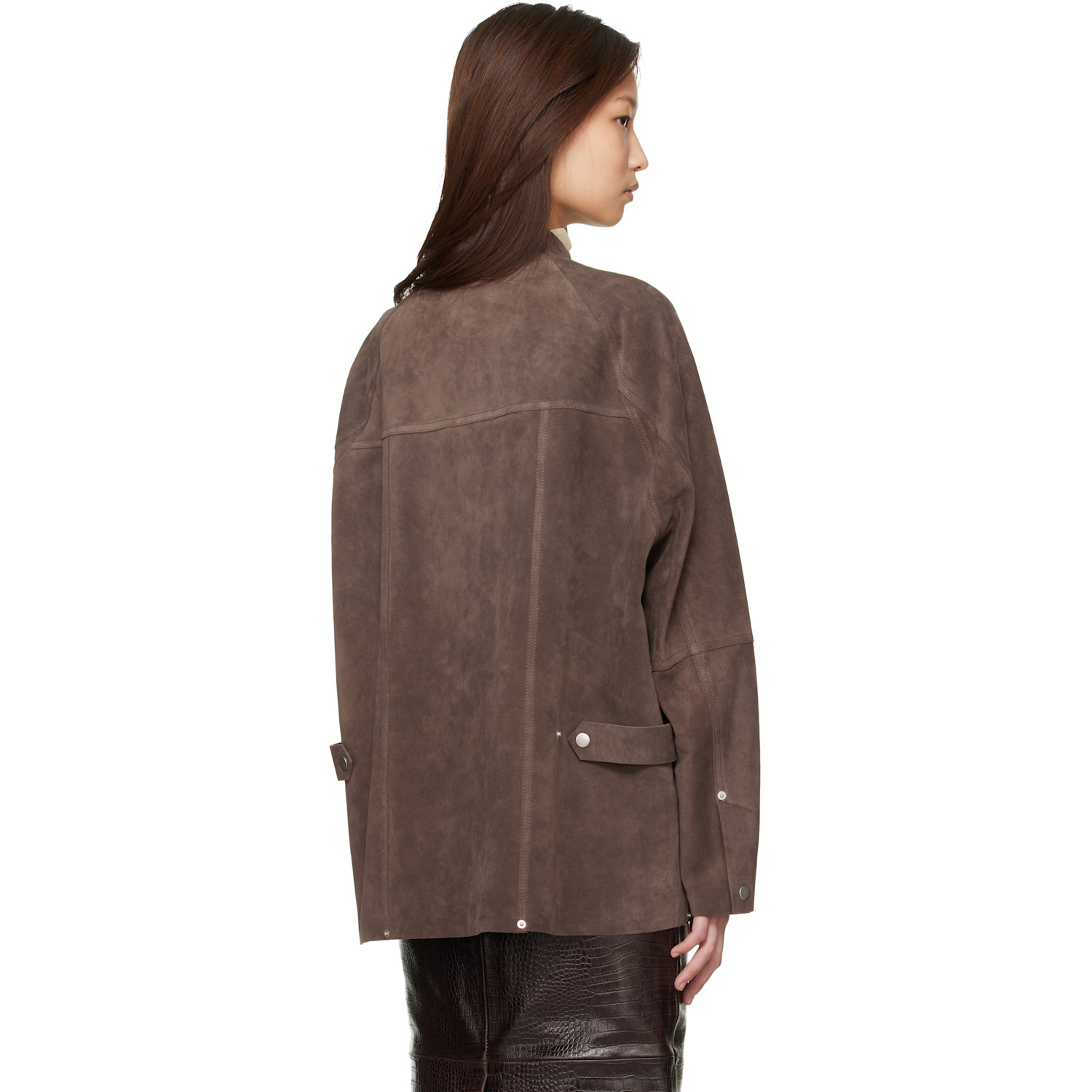 Studio Nicholson Brown Dash Suede Jacket 