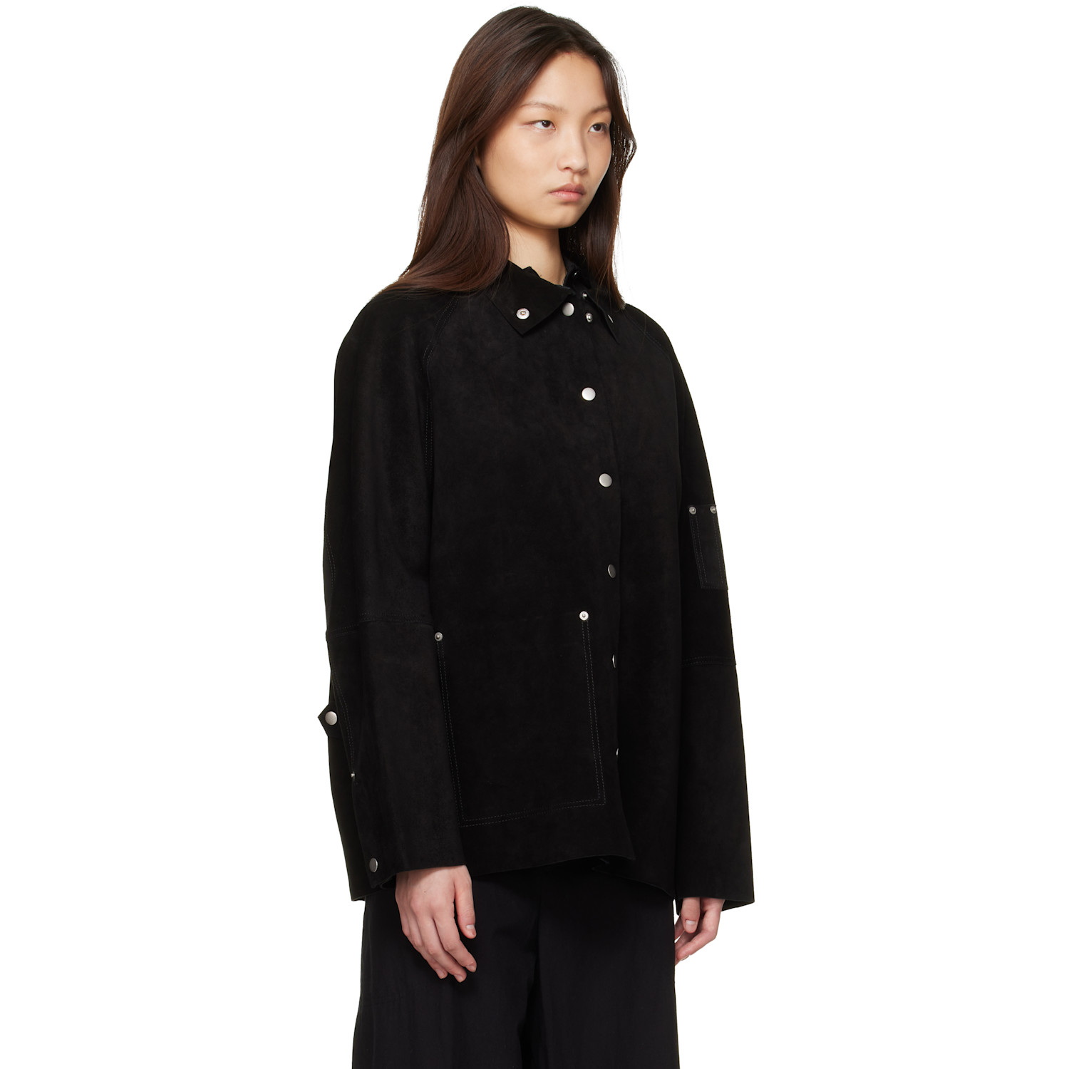  Studio Nicholson Black Dash Suede Jacket 