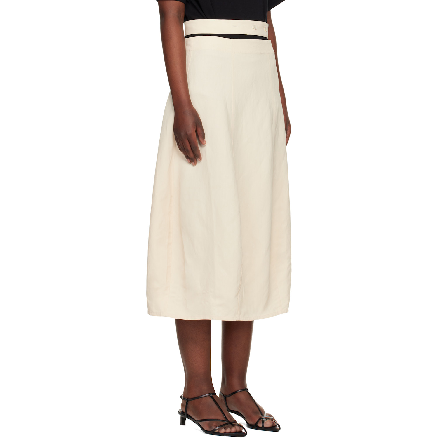 Studio Nicholson Beige Orcha Midi Skirt 