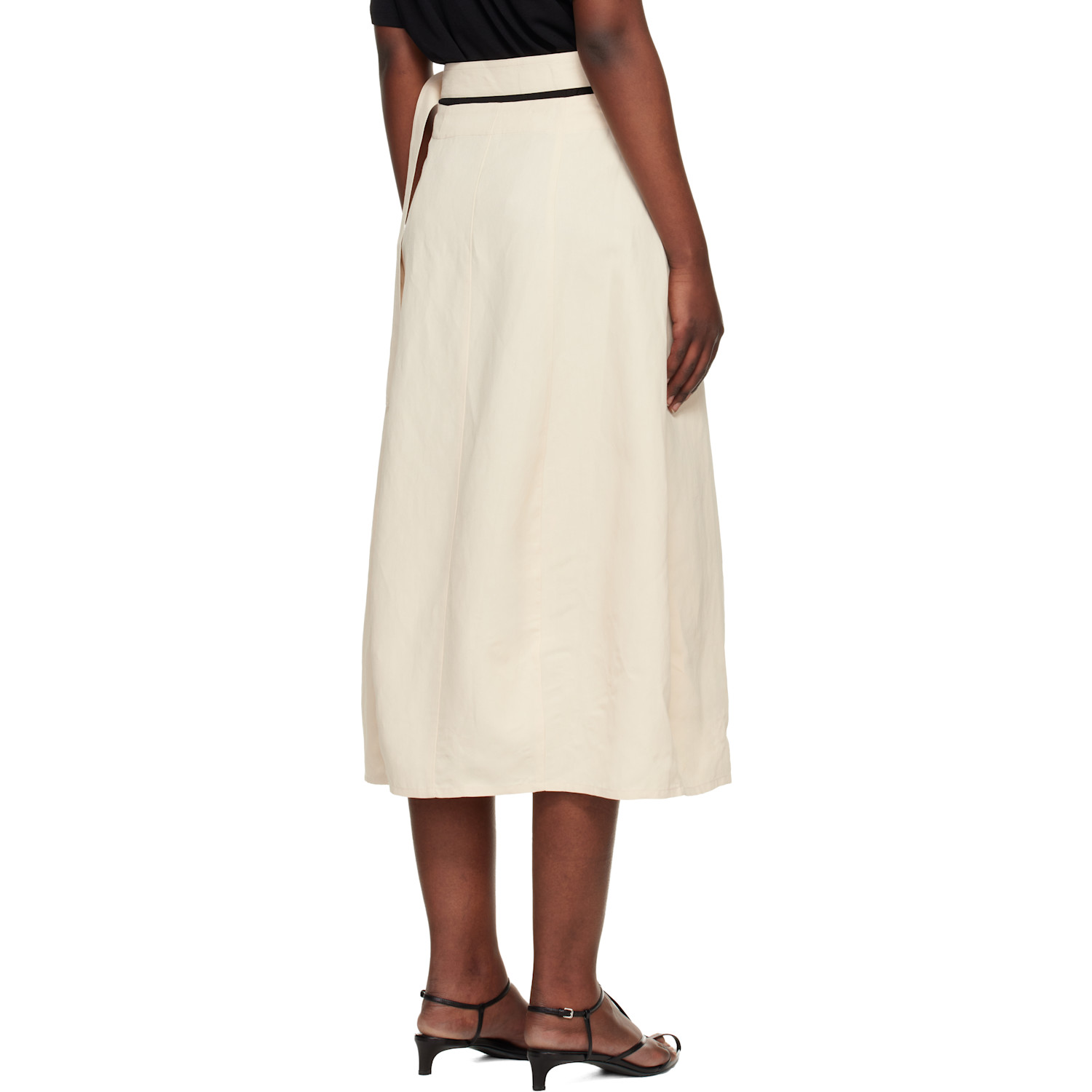  Studio Nicholson Beige Orcha Midi Skirt 