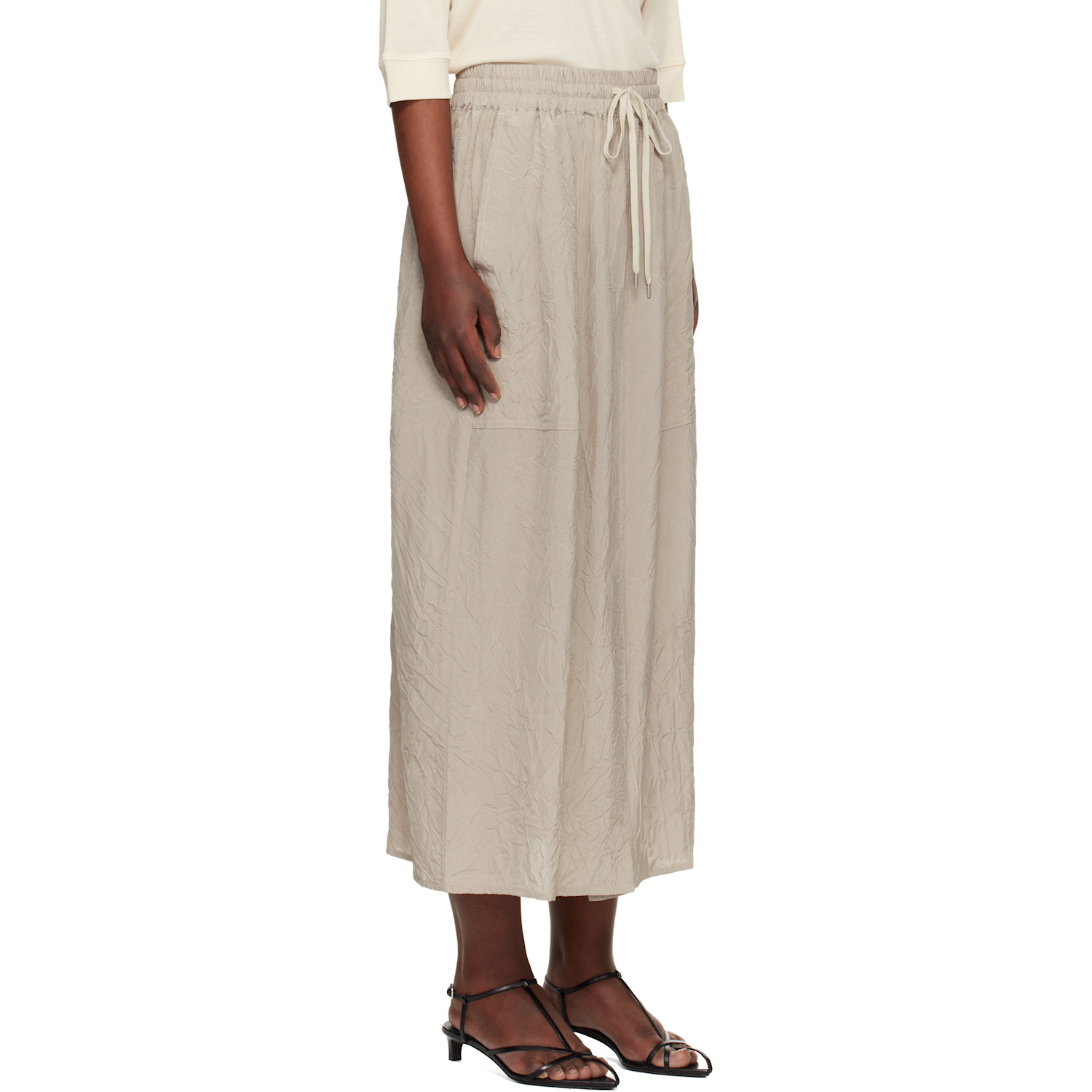  Studio Nicholson Beige Oates Midi Skirt 