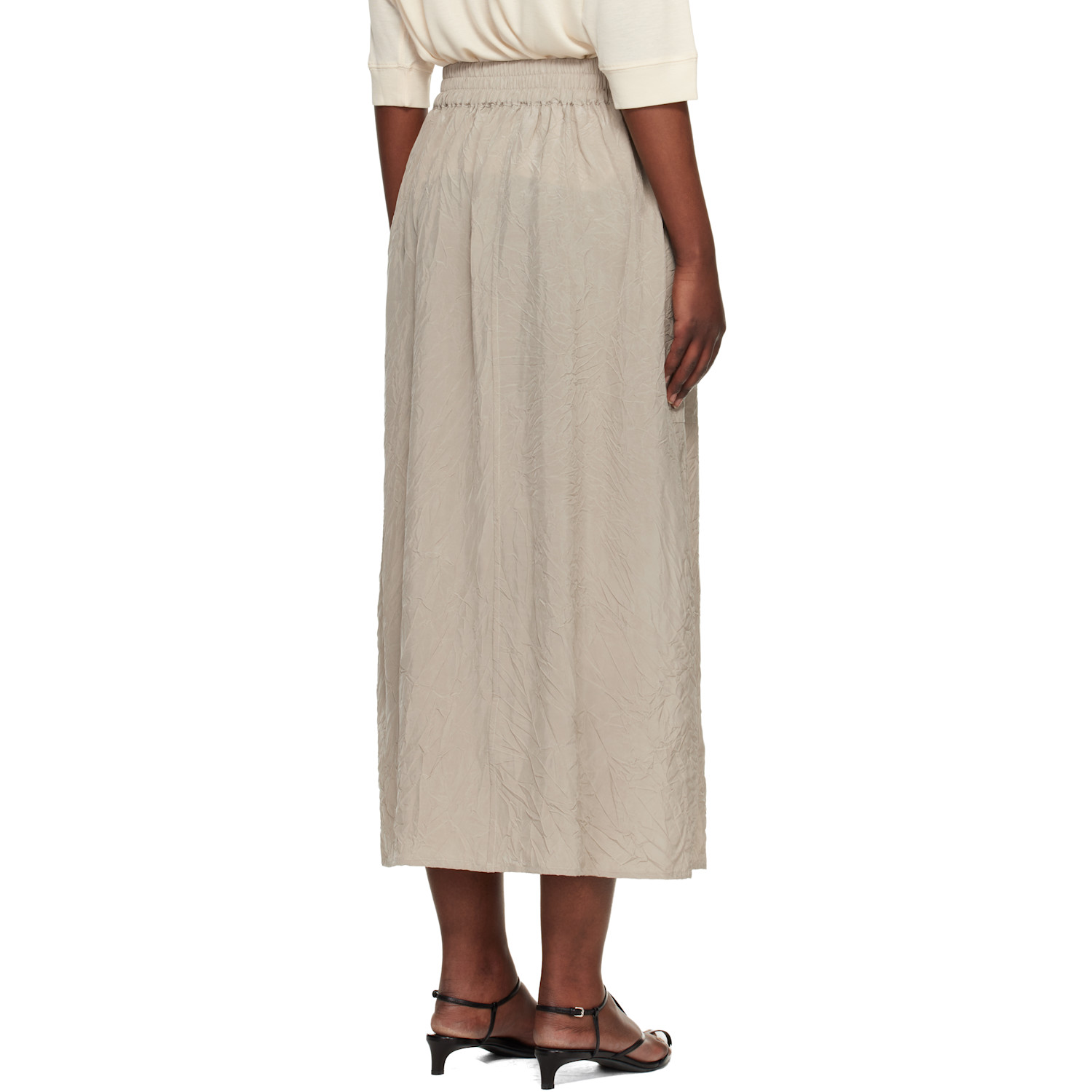  Studio Nicholson Beige Oates Midi Skirt 