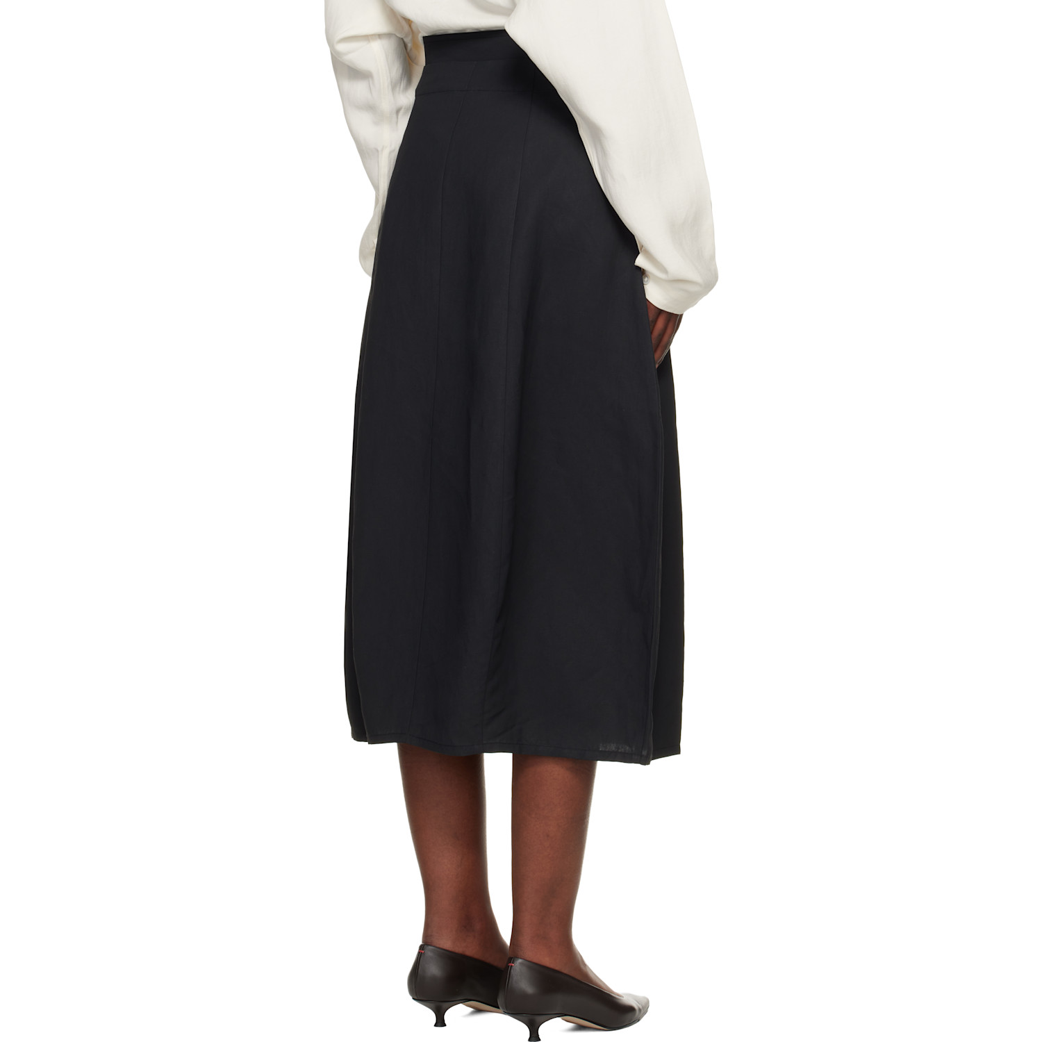  Studio Nicholson Black Orcha Midi Skirt 