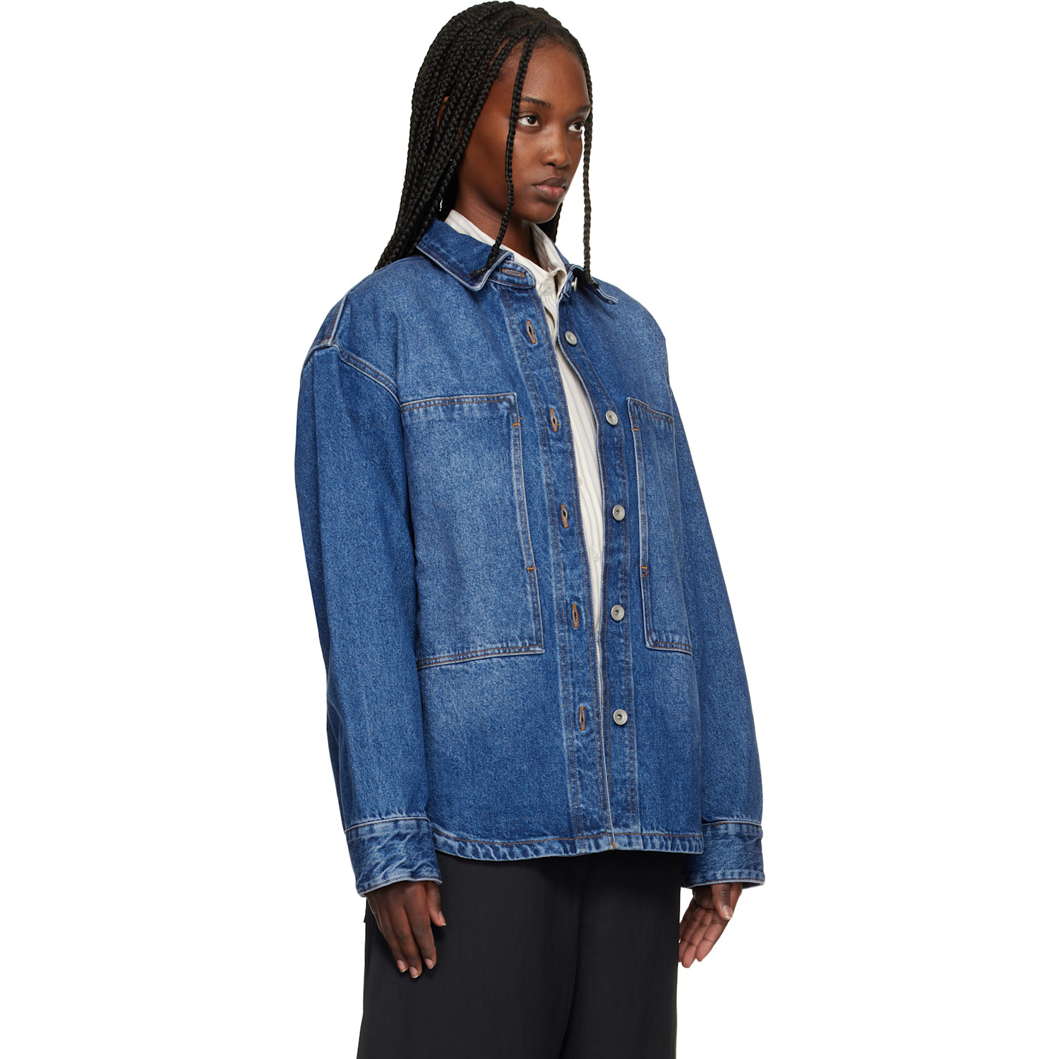  Studio Nicholson Blue Paso Denim Shirt 