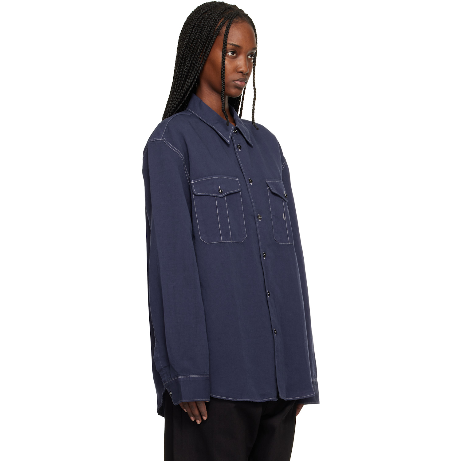  Studio Nicholson Blue Louro Shirt 