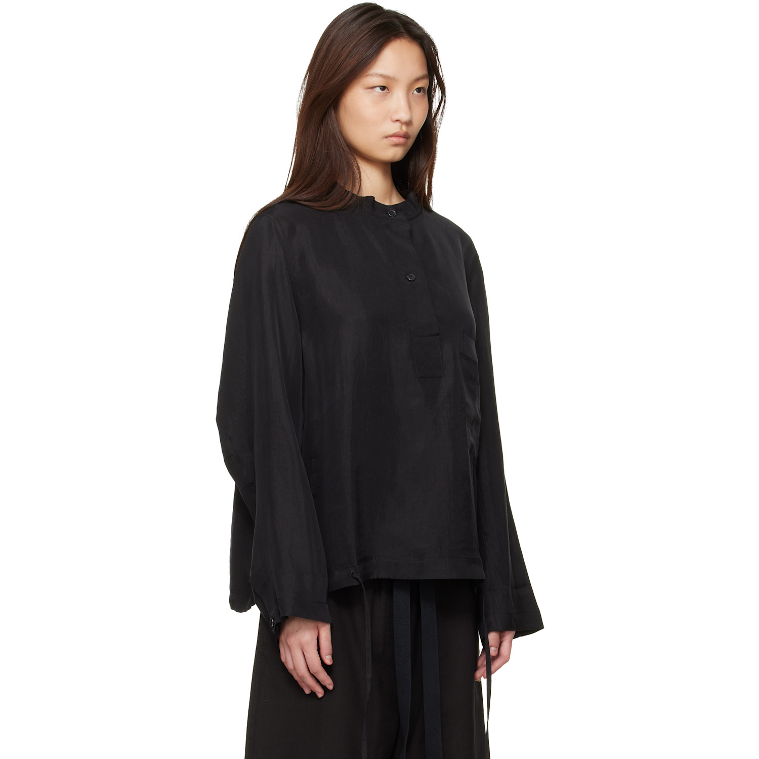  Studio Nicholson Black Baye Twill Shirt 