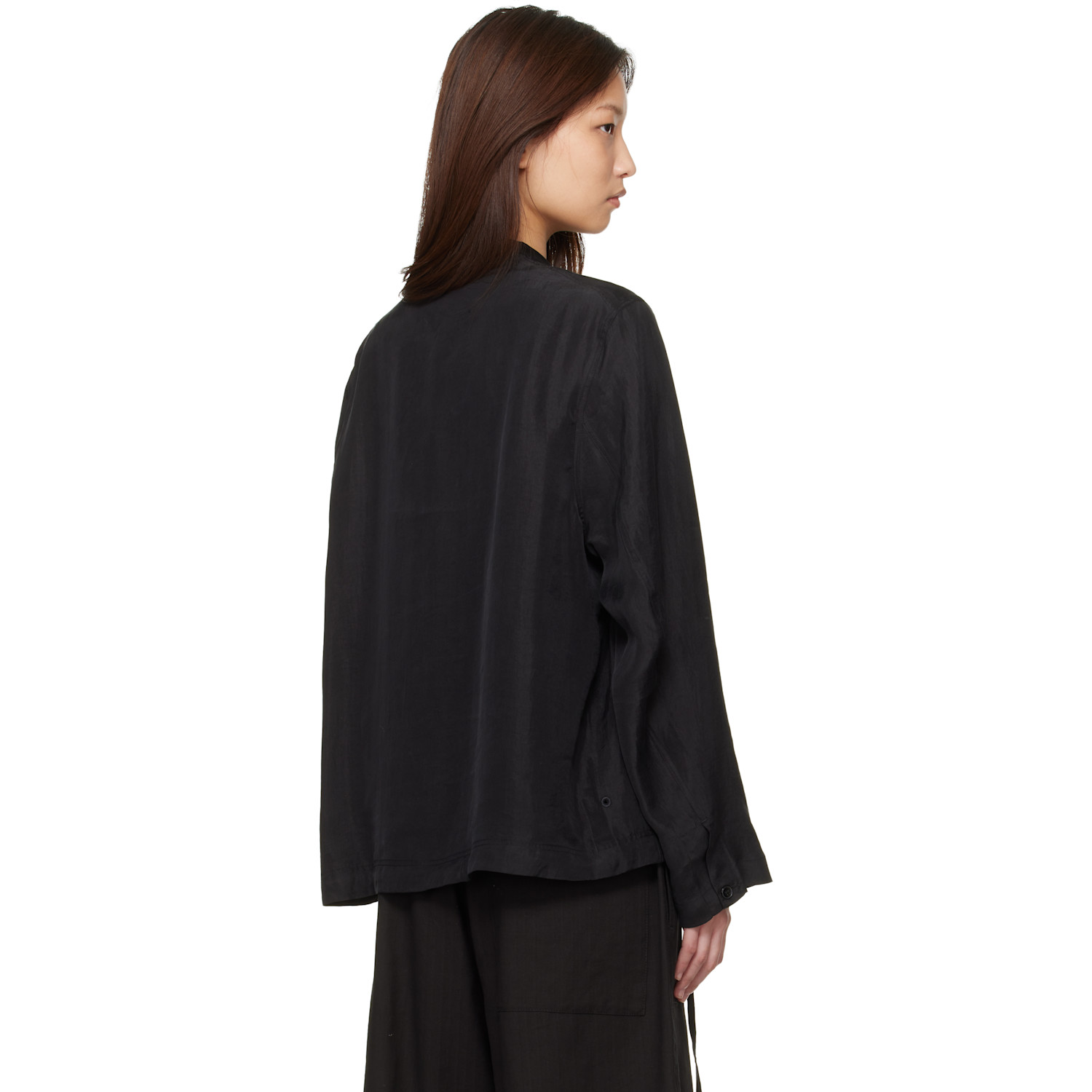  Studio Nicholson Black Baye Twill Shirt 