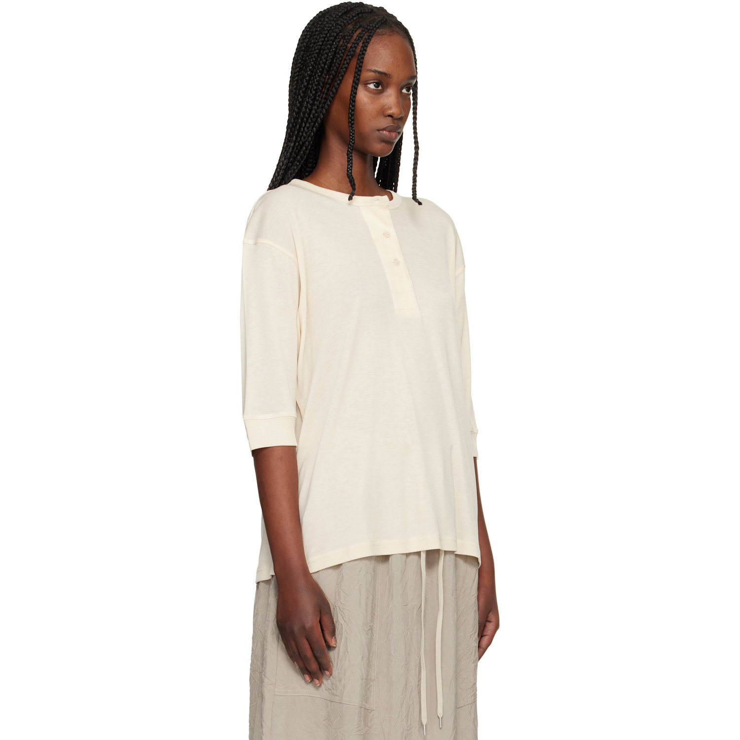  Studio Nicholson Beige Lorem Jersey Henley 
