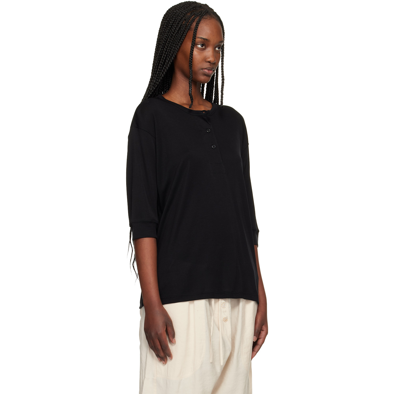  Studio Nicholson Black Lorem Jersey Henley 