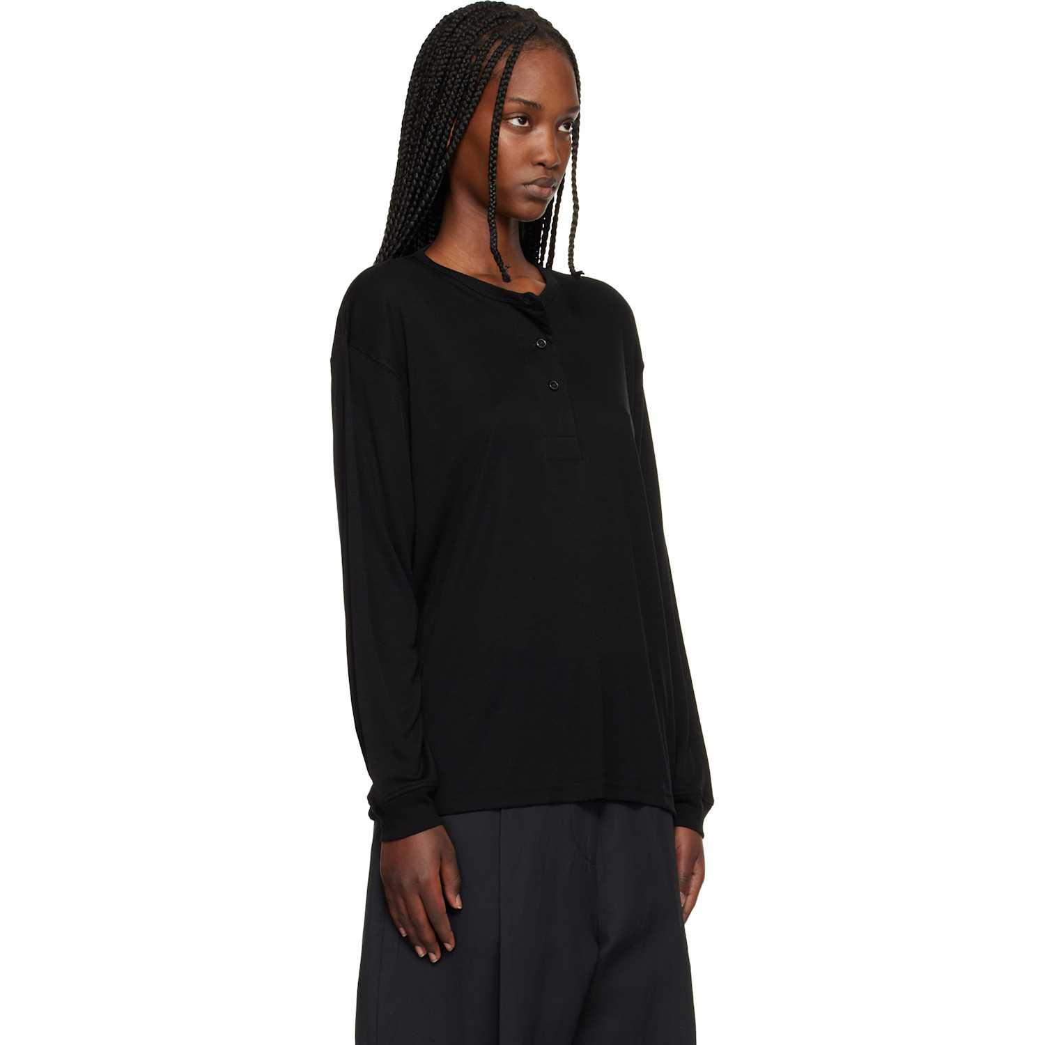  Studio Nicholson Black Rutas Jersey Henley 