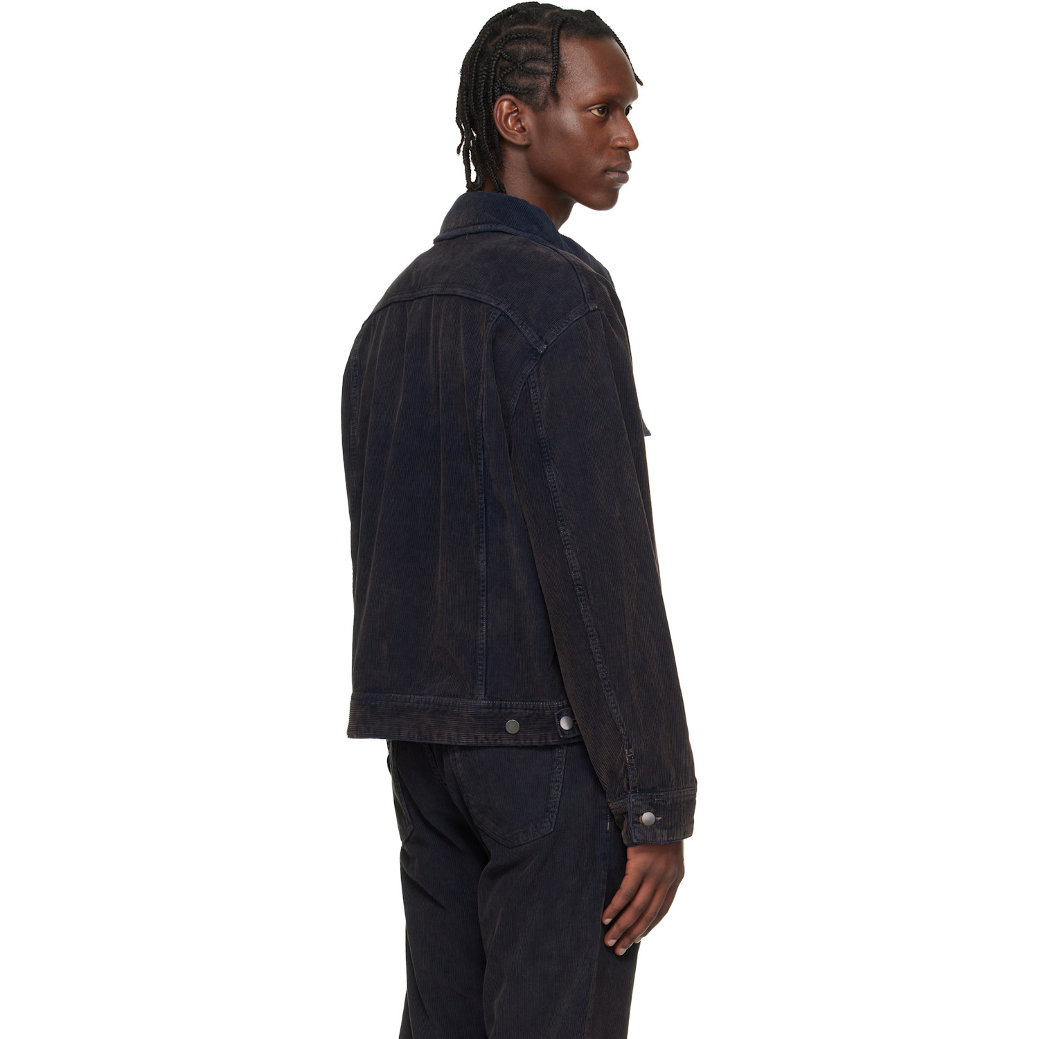  Studio Nicholson Navy Aaron Levine Edition Derby Corduroy Jacket 