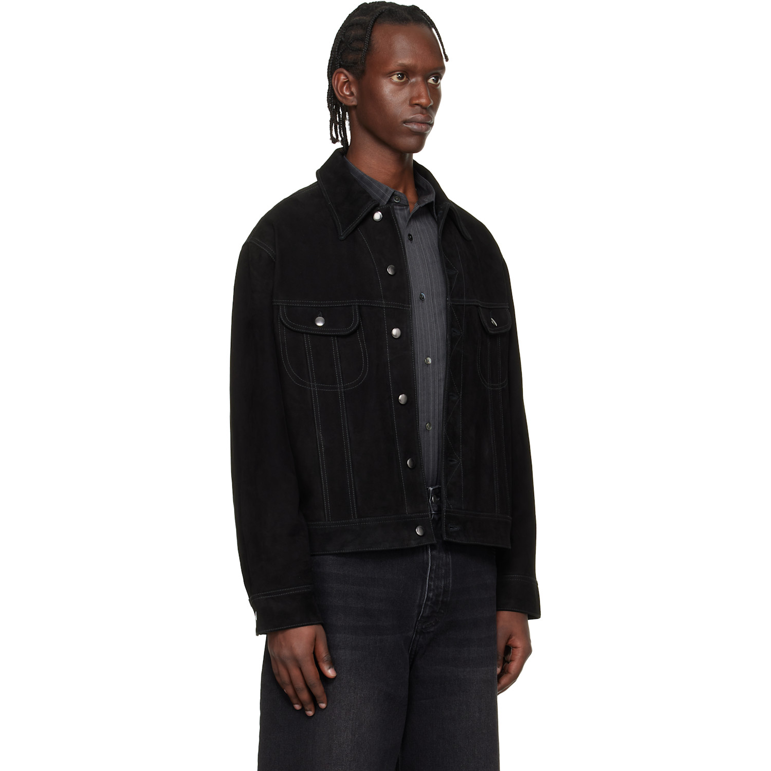  Studio Nicholson Black Aaron Levine Edition Boston Suede Jacket 