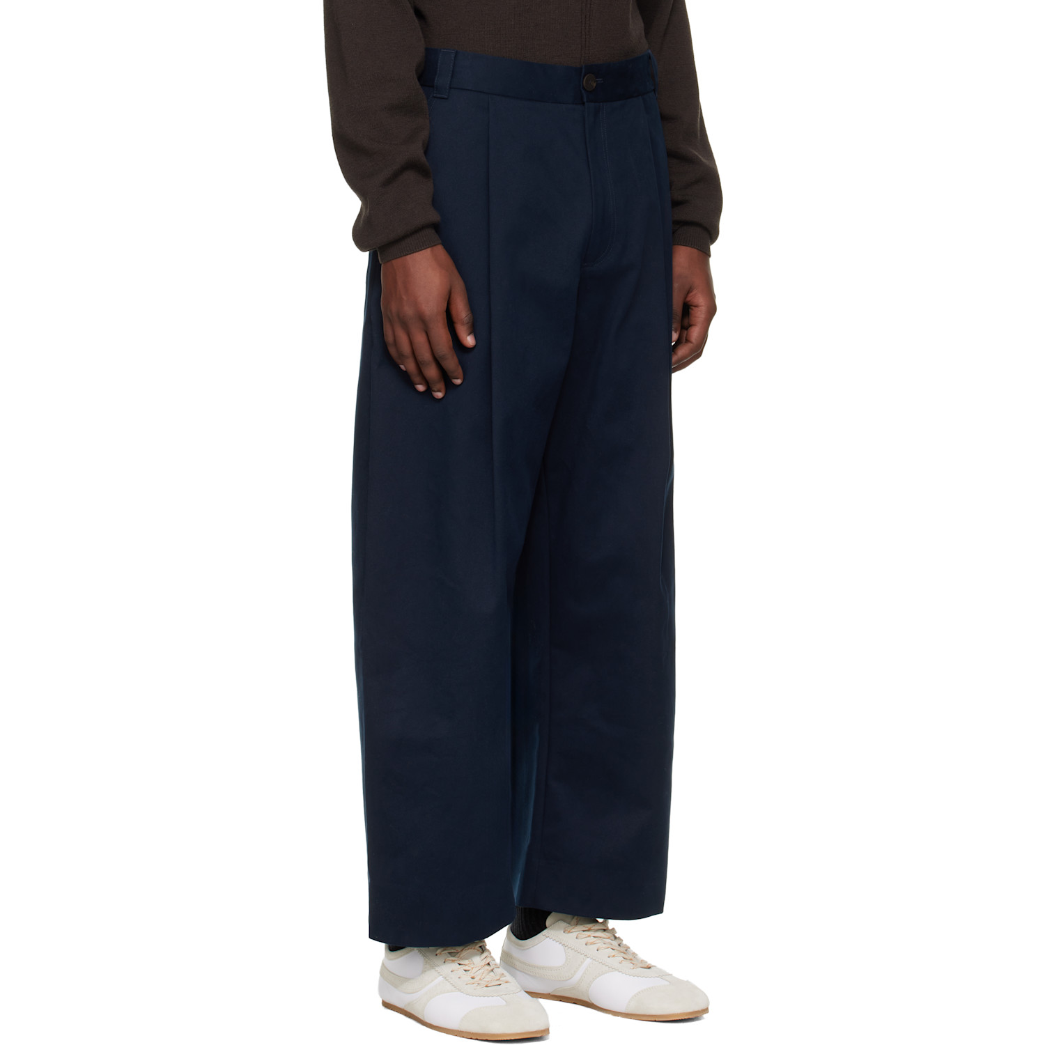  Studio Nicholson Navy Sorte Trousers 