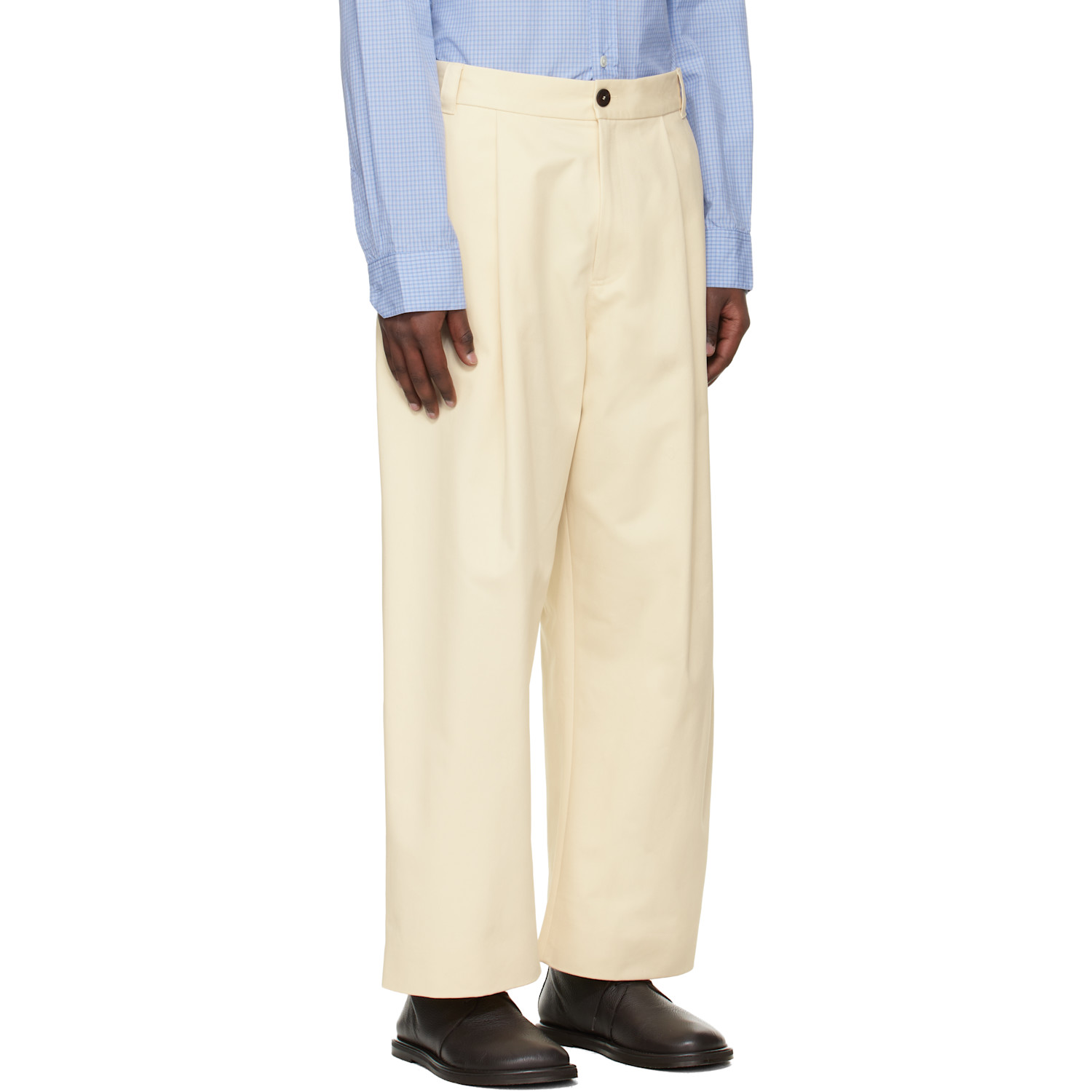  Studio Nicholson Off-white Sorte Trousers 