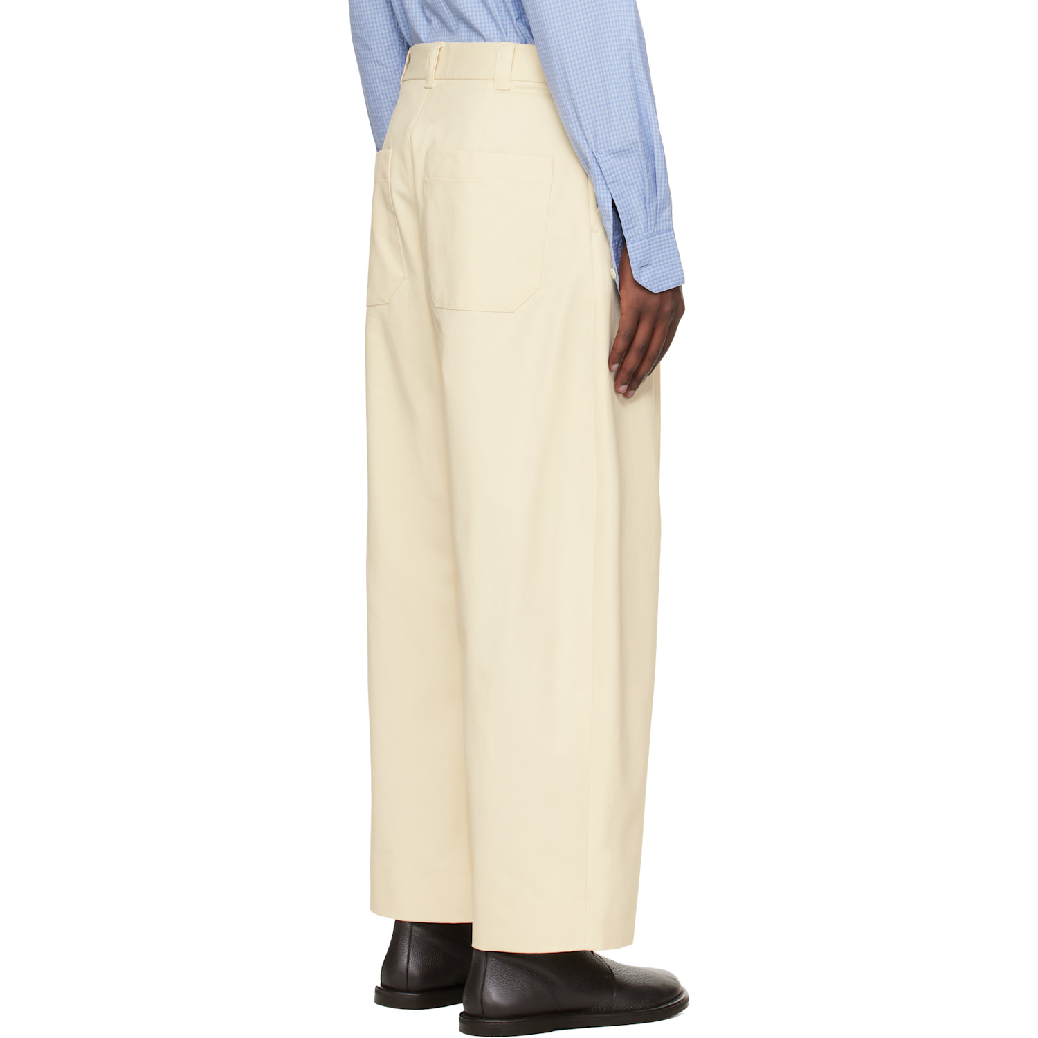  Studio Nicholson Off-white Sorte Trousers 