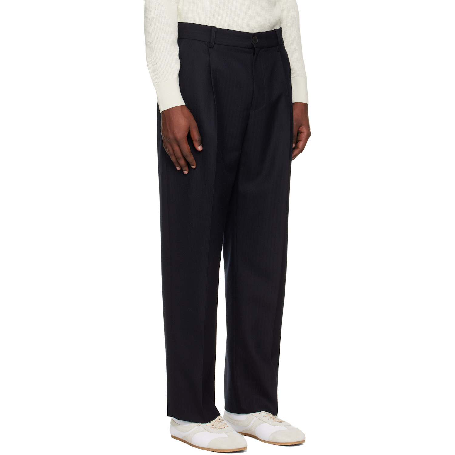  Studio Nicholson Navy Selby Trousers 