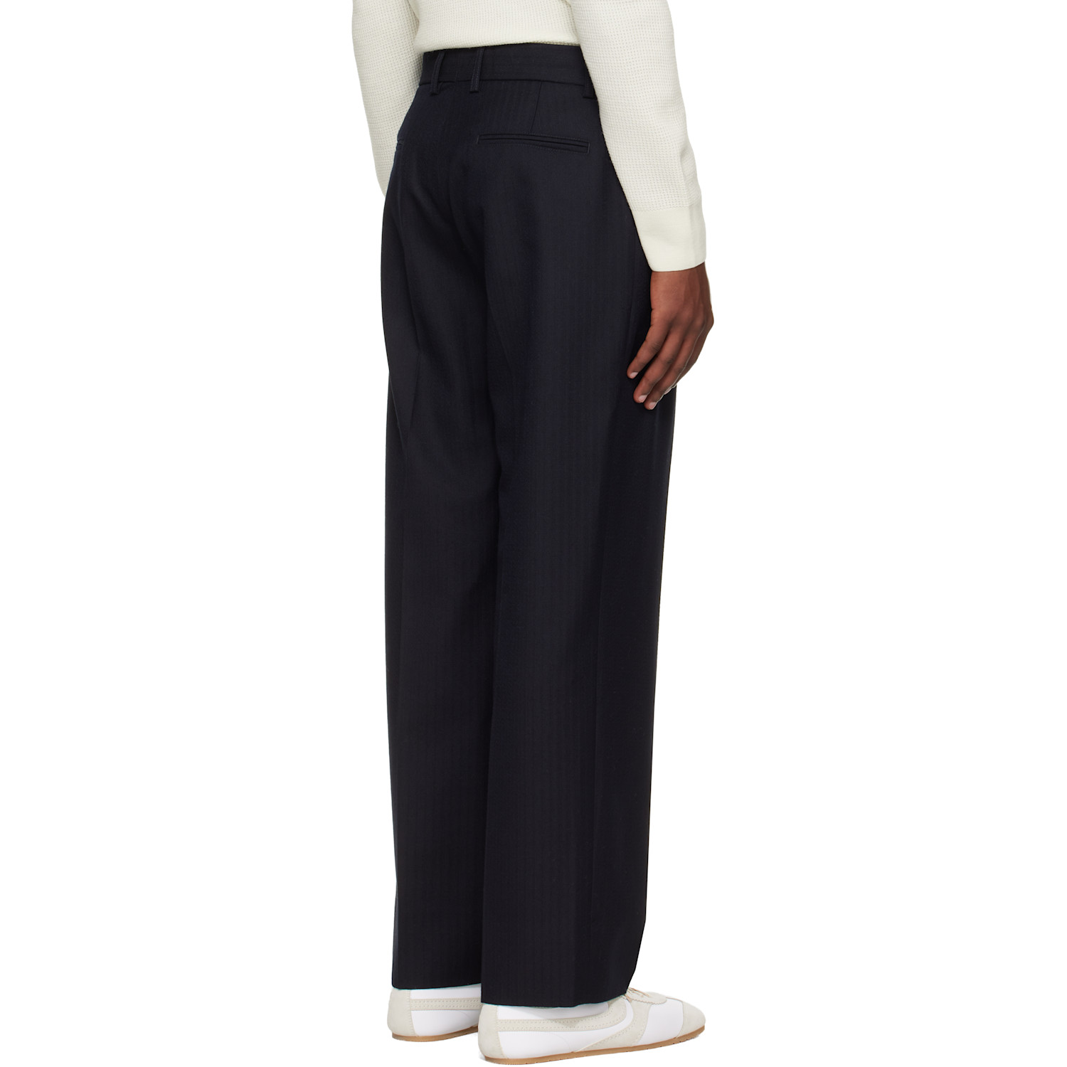  Studio Nicholson Navy Selby Trousers 
