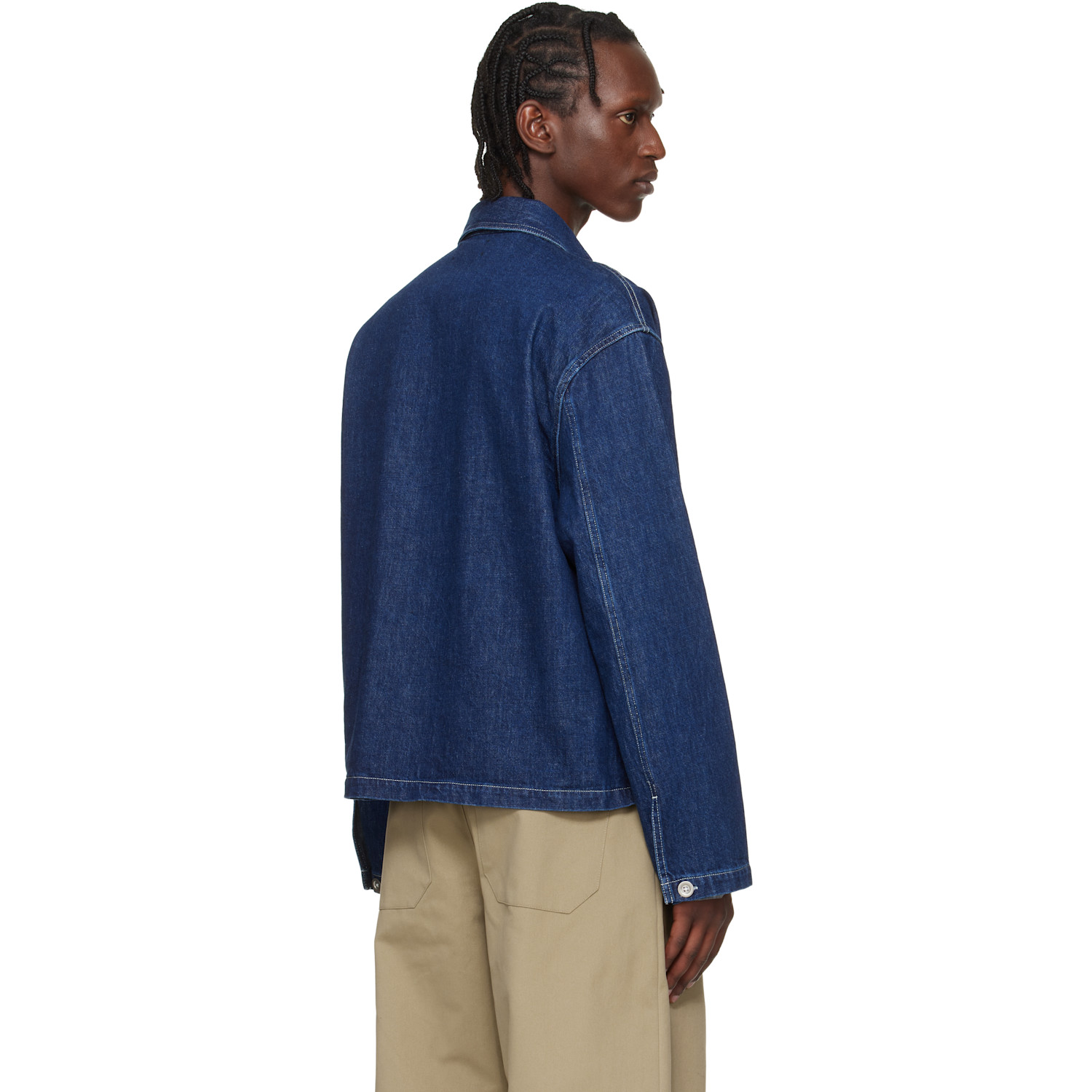  Studio Nicholson Indigo Aaron Levine Edition York Popover Denim Shirt 
