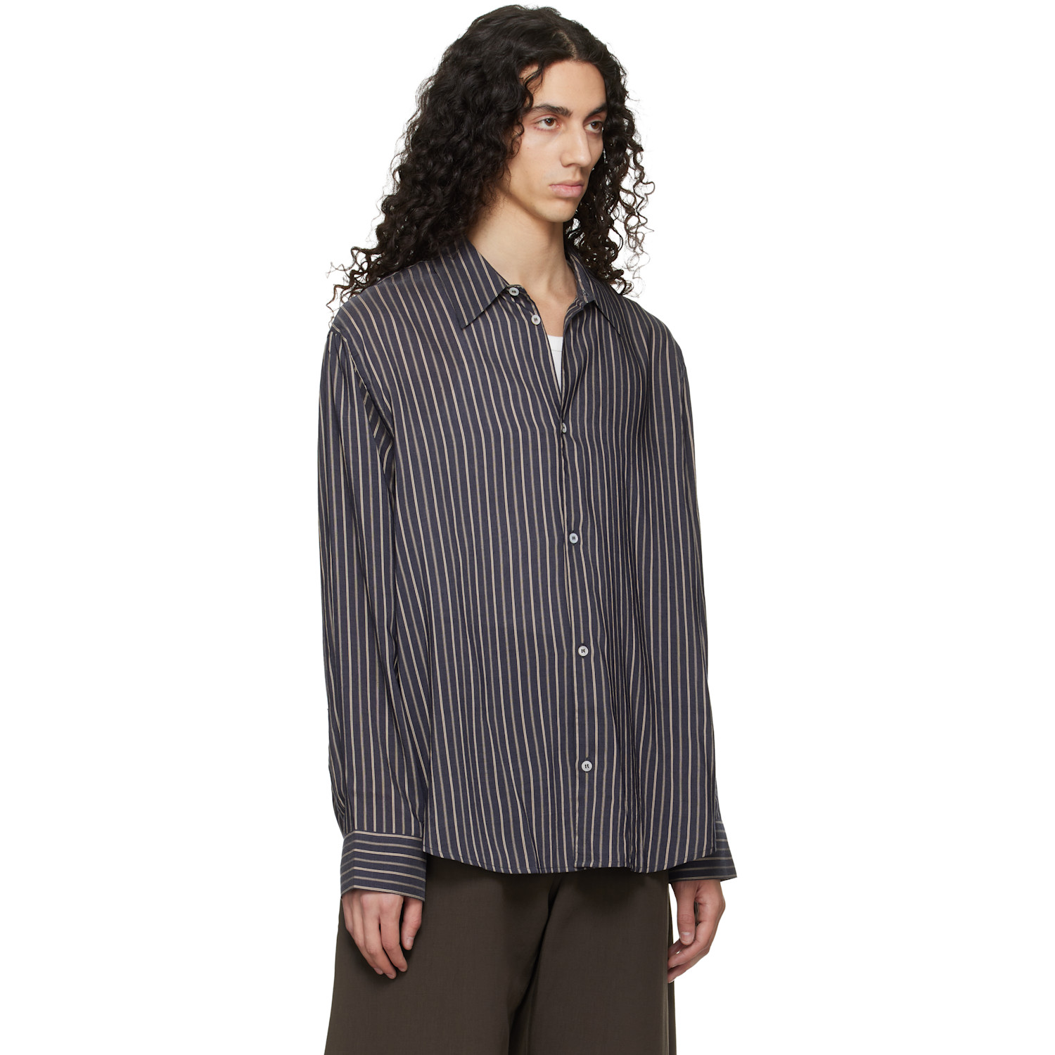  Studio Nicholson Navy View Shirt 