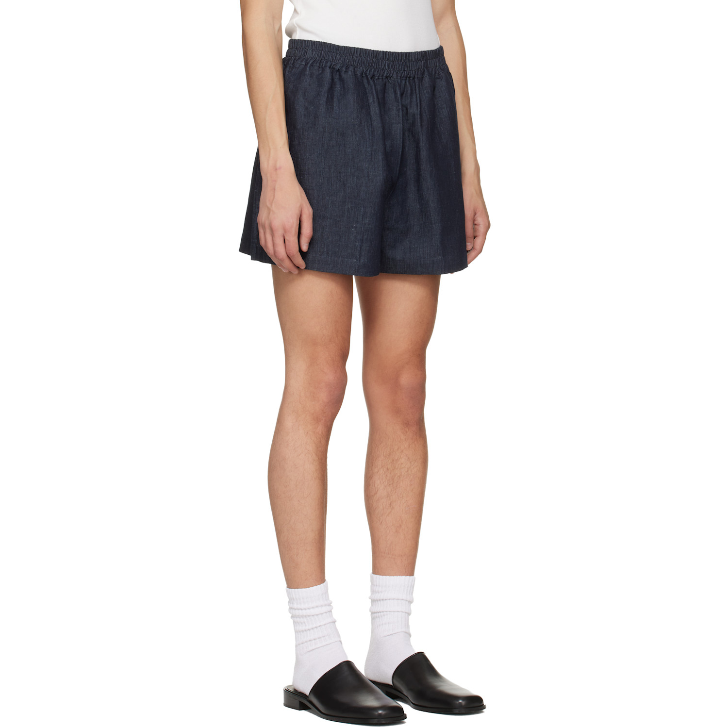  Studio Nicholson Indigo Elio Shorts 