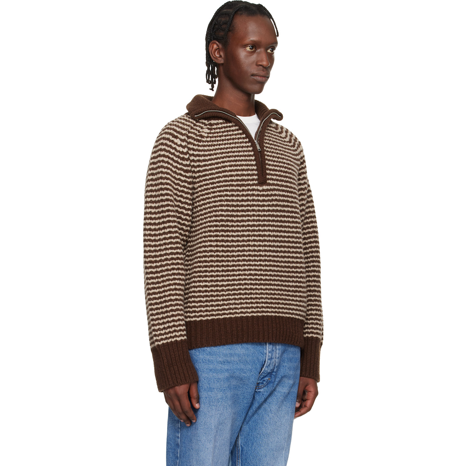  Studio Nicholson Brown Bristol Knit Jacket 