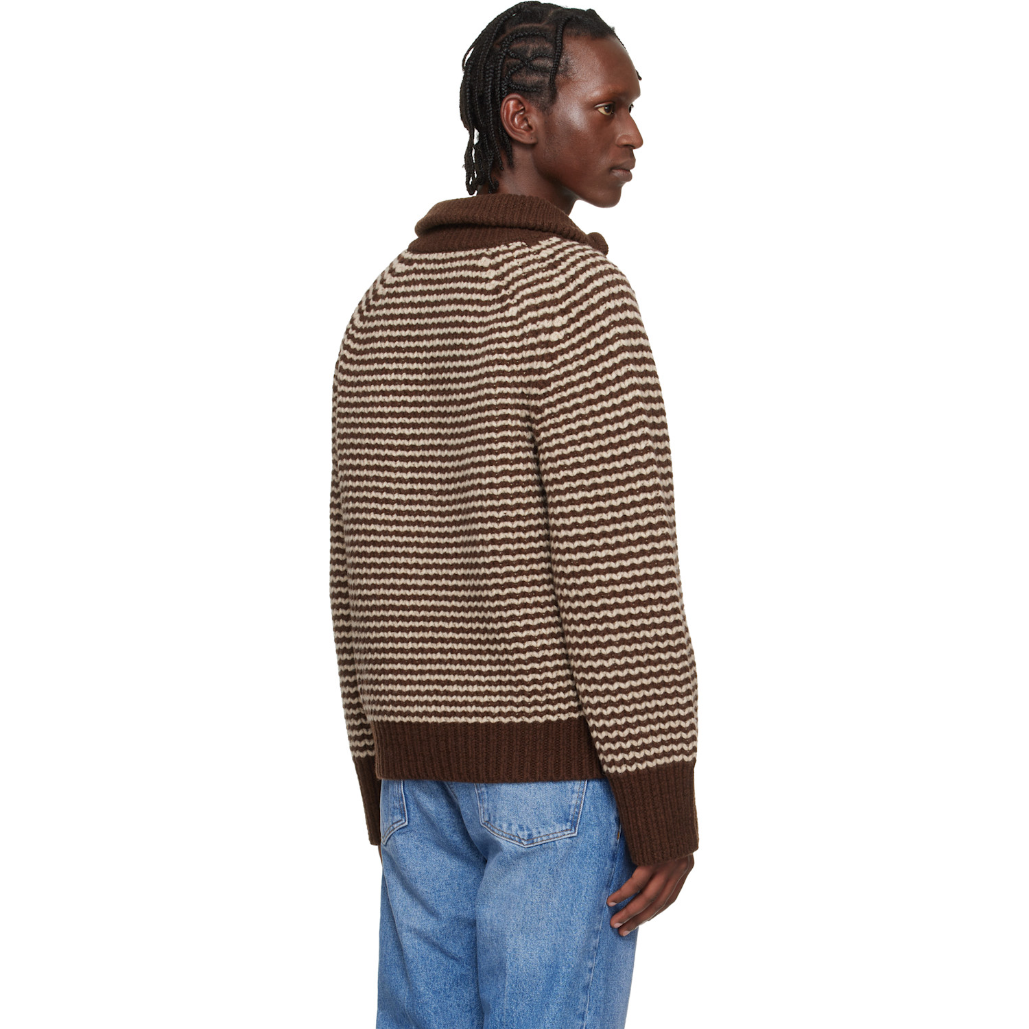  Studio Nicholson Brown Bristol Knit Jacket 