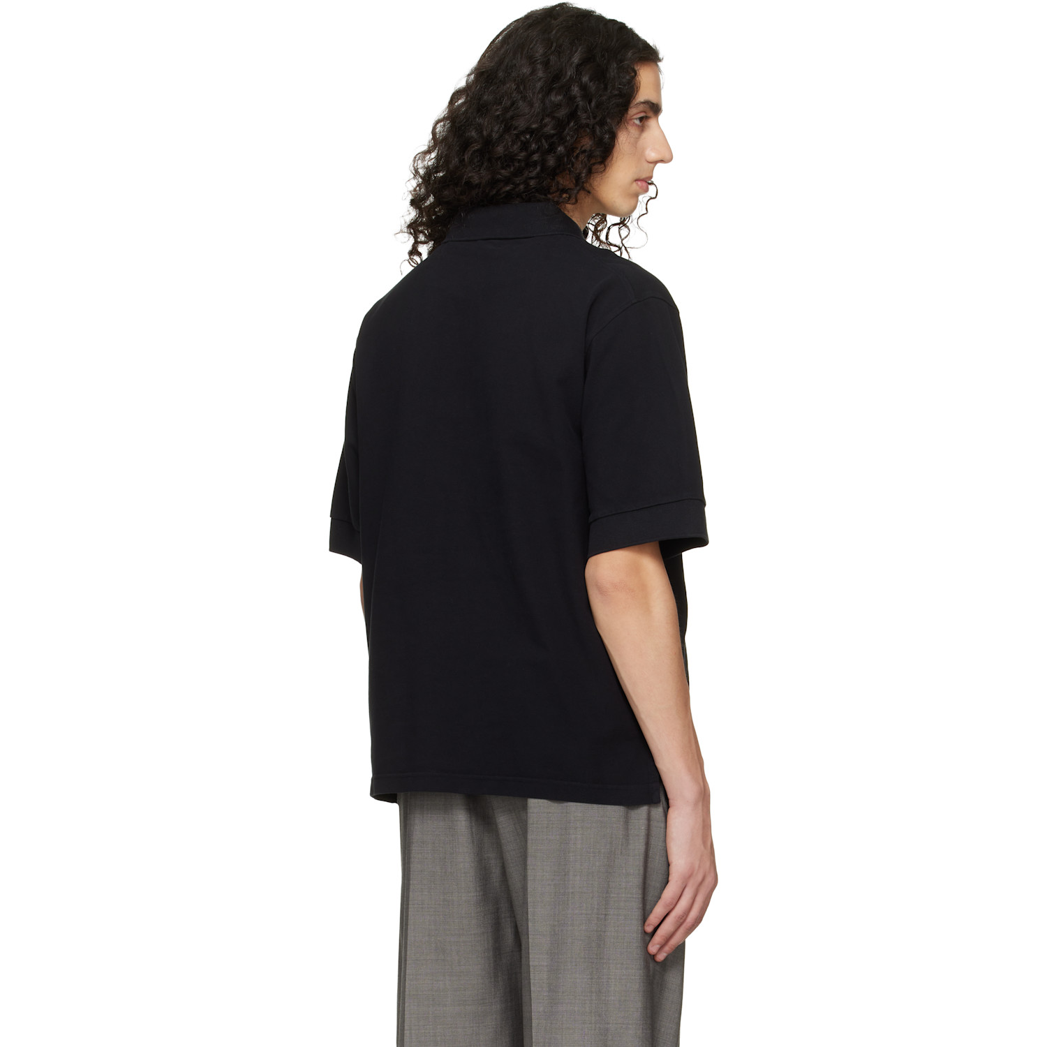  Studio Nicholson Black Balaton Jersey Polo 