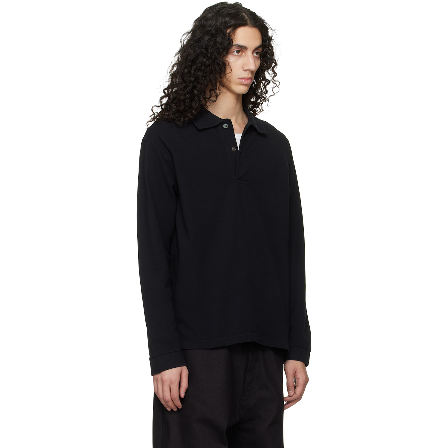  Studio Nicholson Black Ozero Jersey Polo 