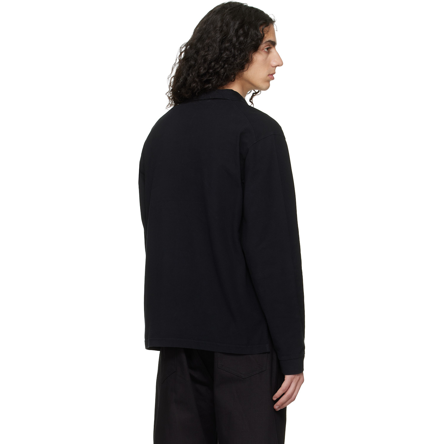  Studio Nicholson Black Ozero Jersey Polo 