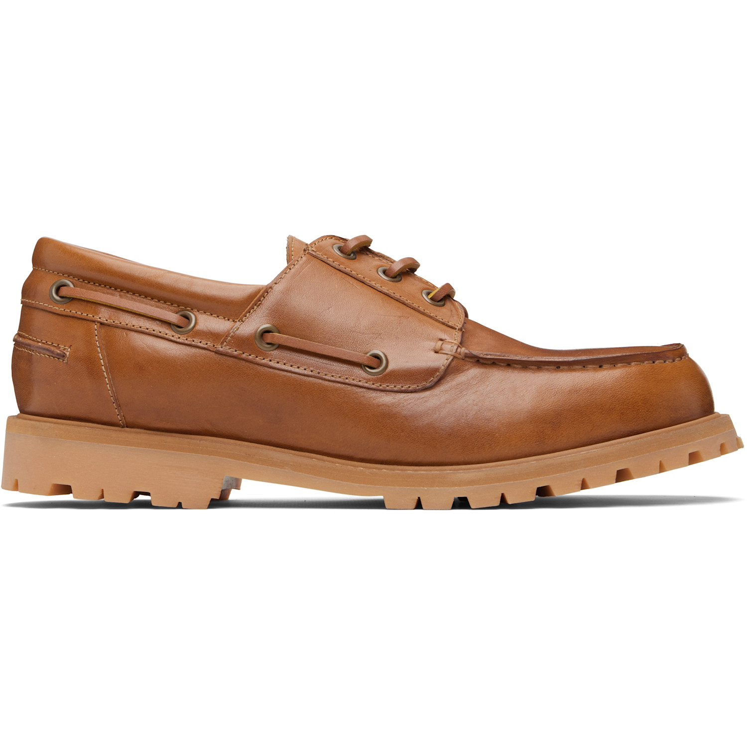 Studio Nicholson Tan Guston Leather Boat Shoes