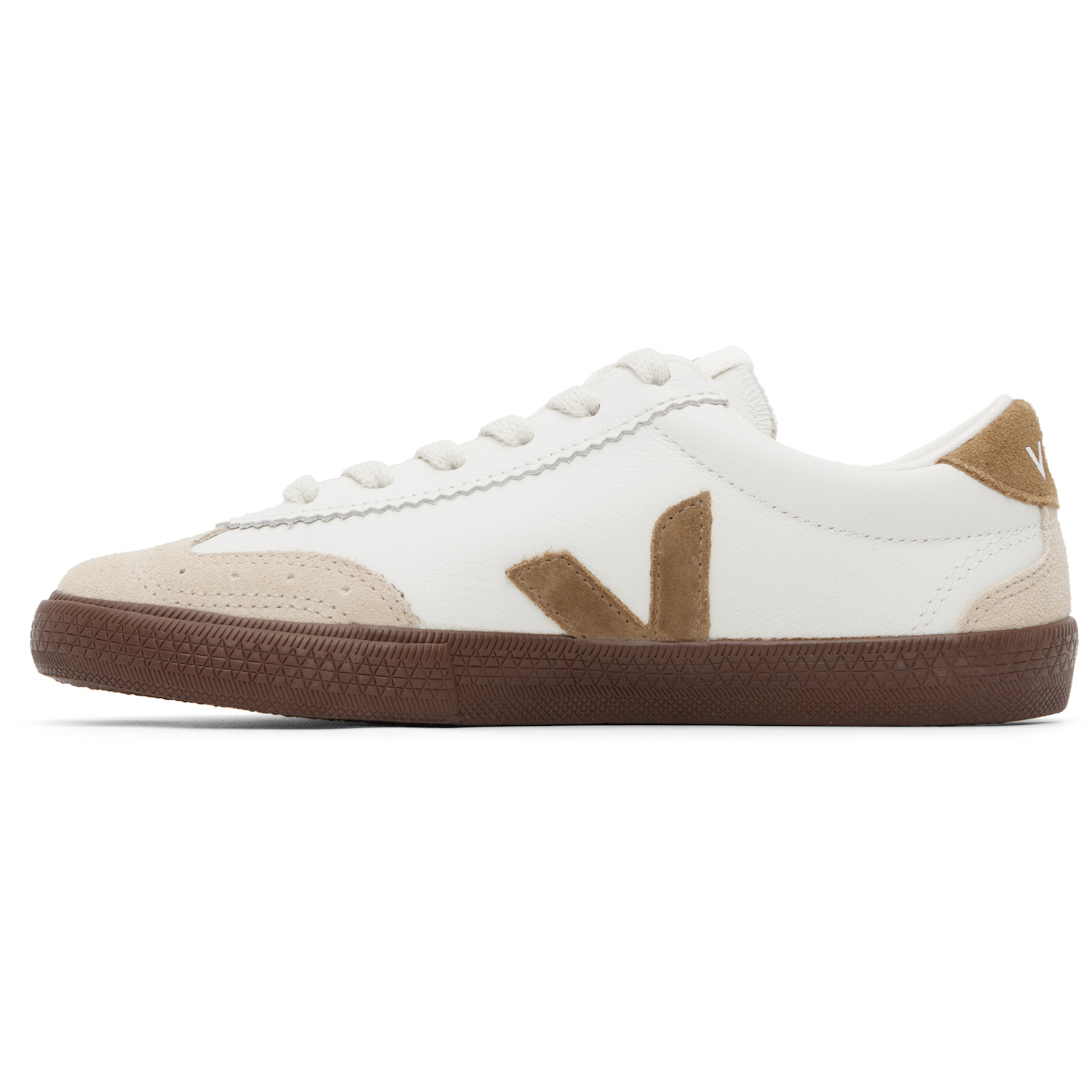  Veja White & Brown Volley Leather Sneakers 