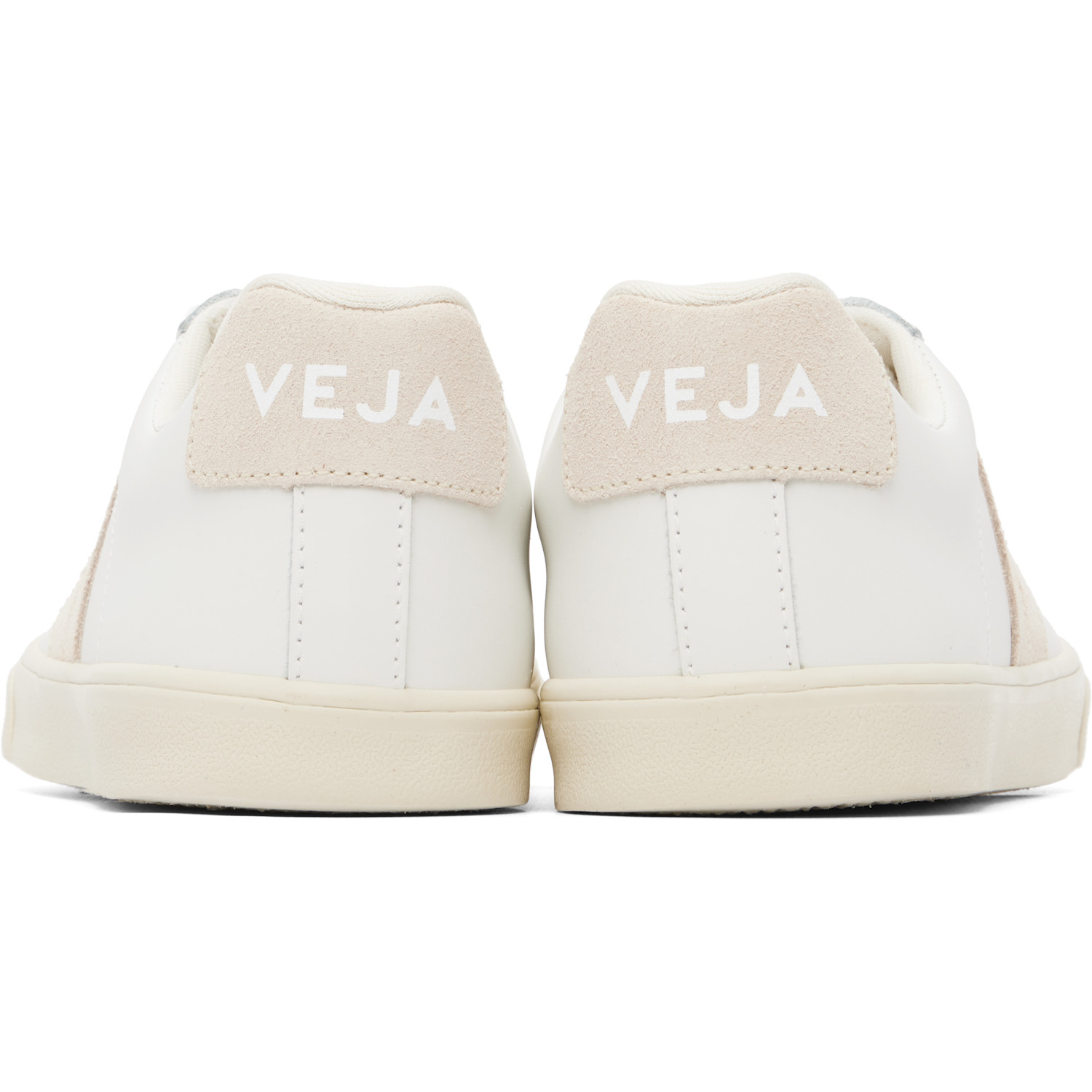  Veja White & Beige Esplar Leather Sneakers 