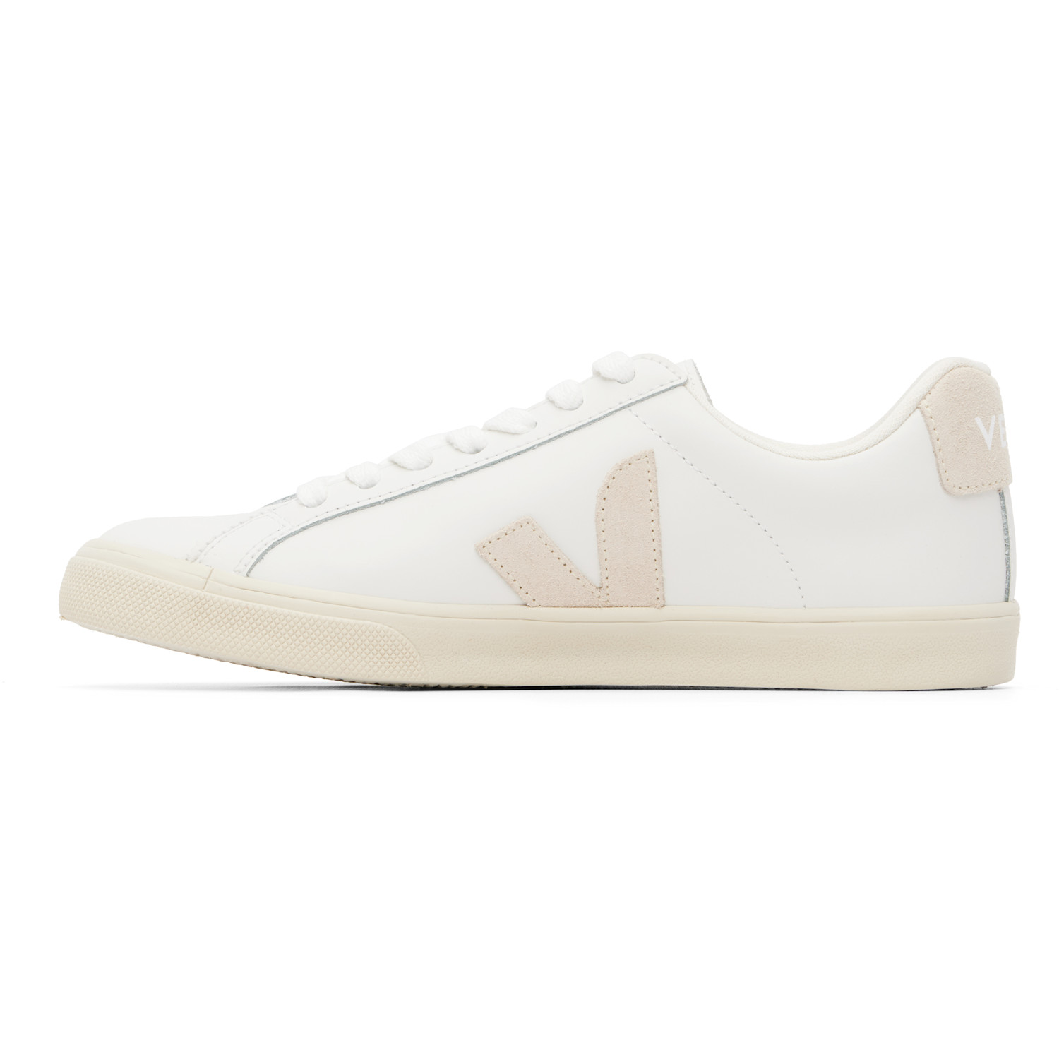  Veja White & Beige Esplar Leather Sneakers 