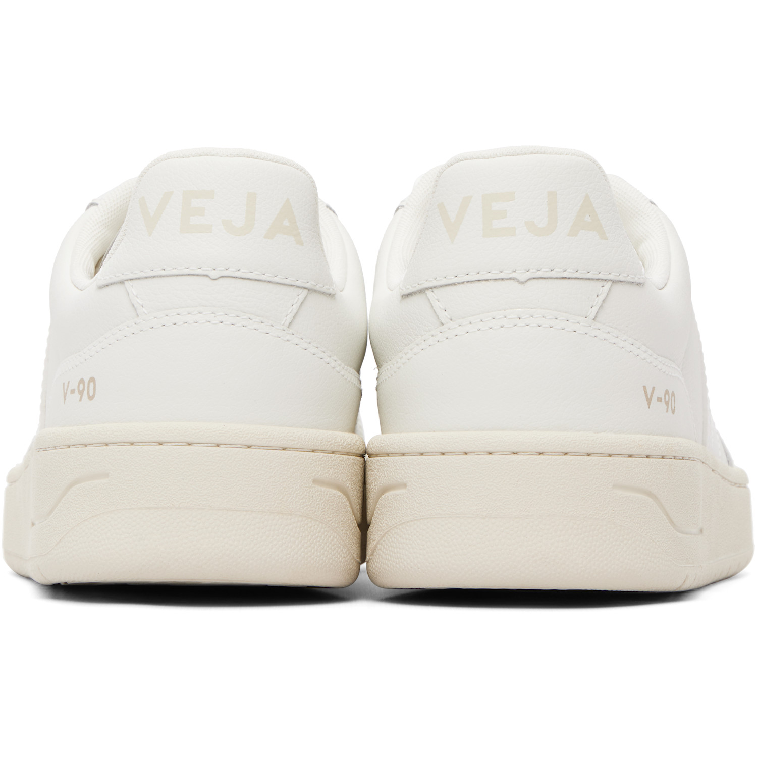  Veja White V-90 Leather Sneakers 