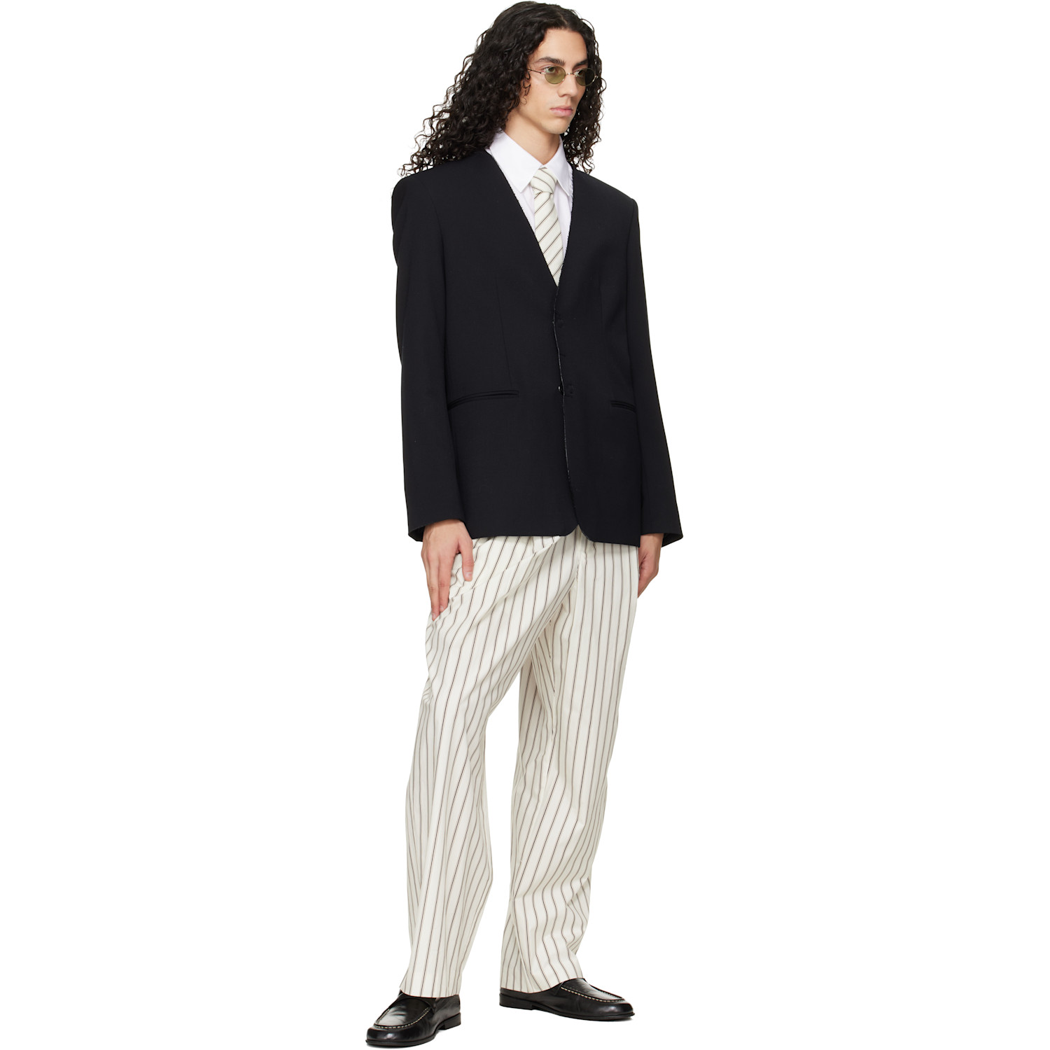  Lgn Louis Gabriel Nouchi Off-white Rayée Tie 