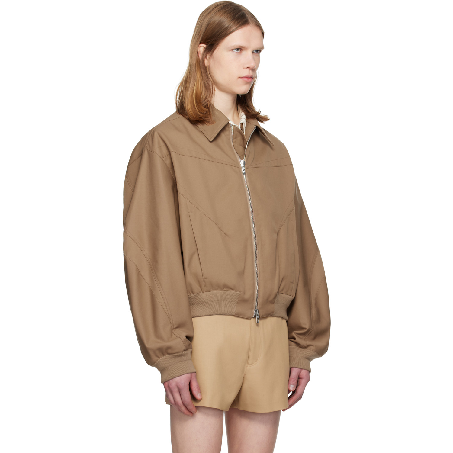  Lgn Louis Gabriel Nouchi Beige Oversized Bomber Jacket 