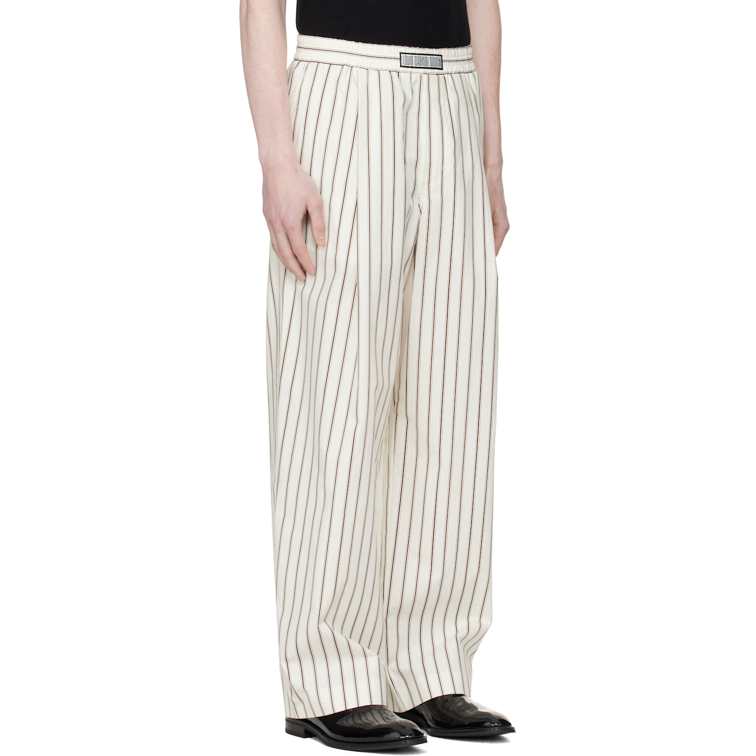  Lgn Louis Gabriel Nouchi White Wide-leg Striped Jogging Trousers 