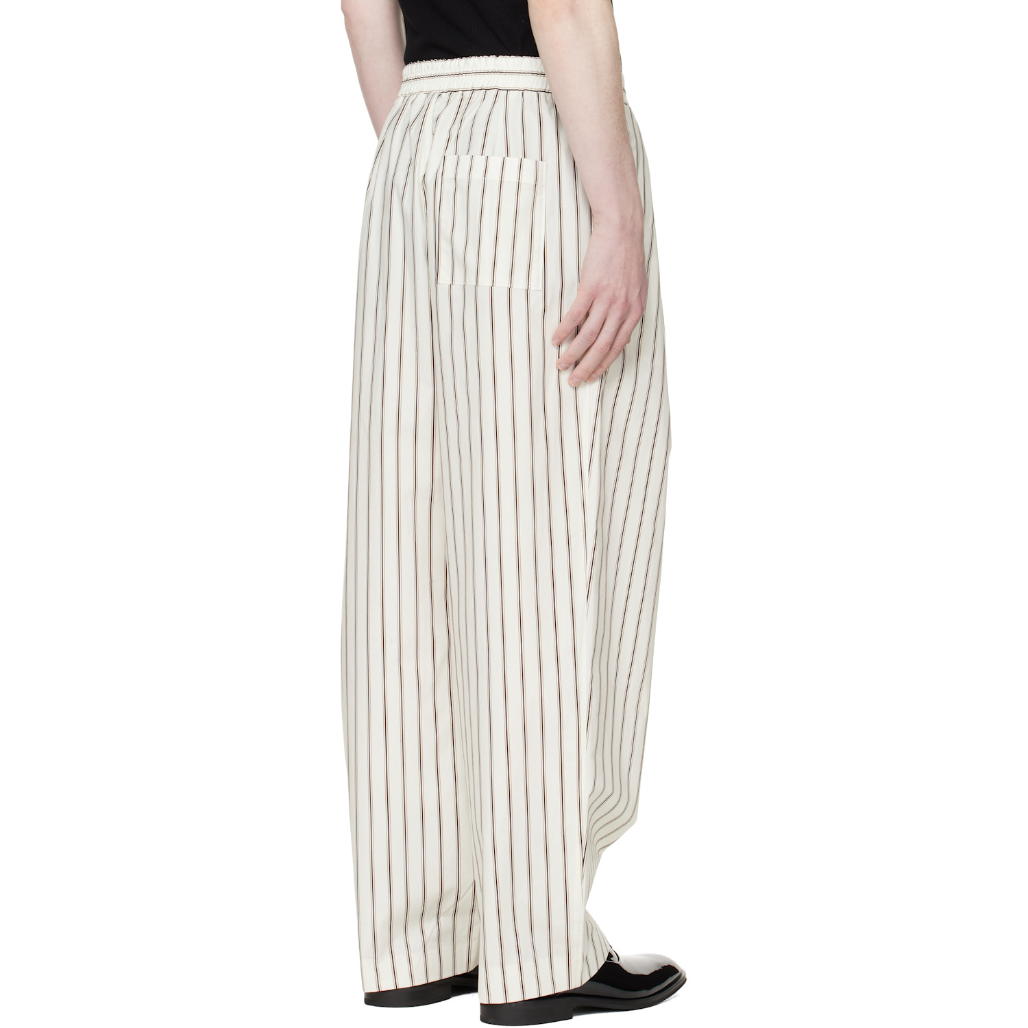  Lgn Louis Gabriel Nouchi White Wide-leg Striped Jogging Trousers 