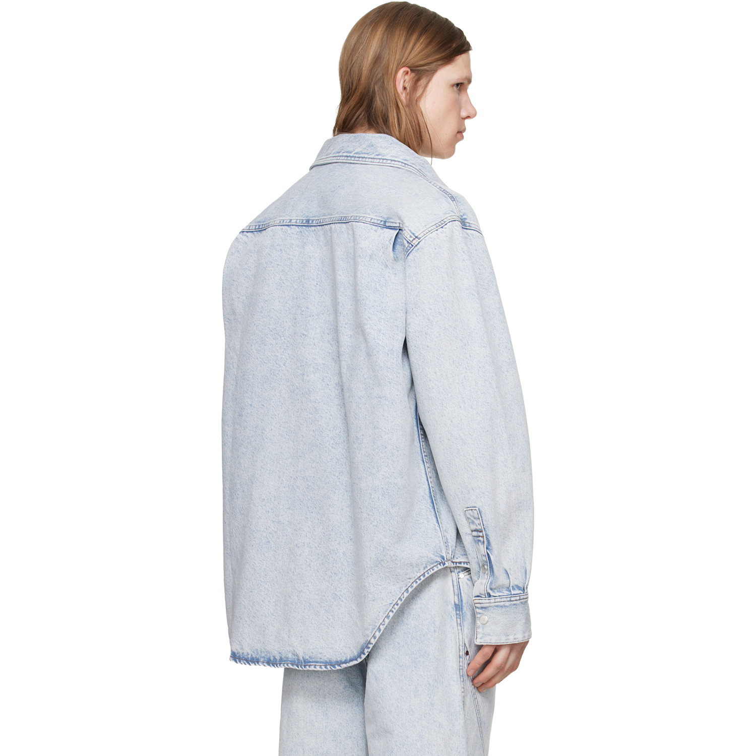  Lgn Louis Gabriel Nouchi Blue Denim Shirt 
