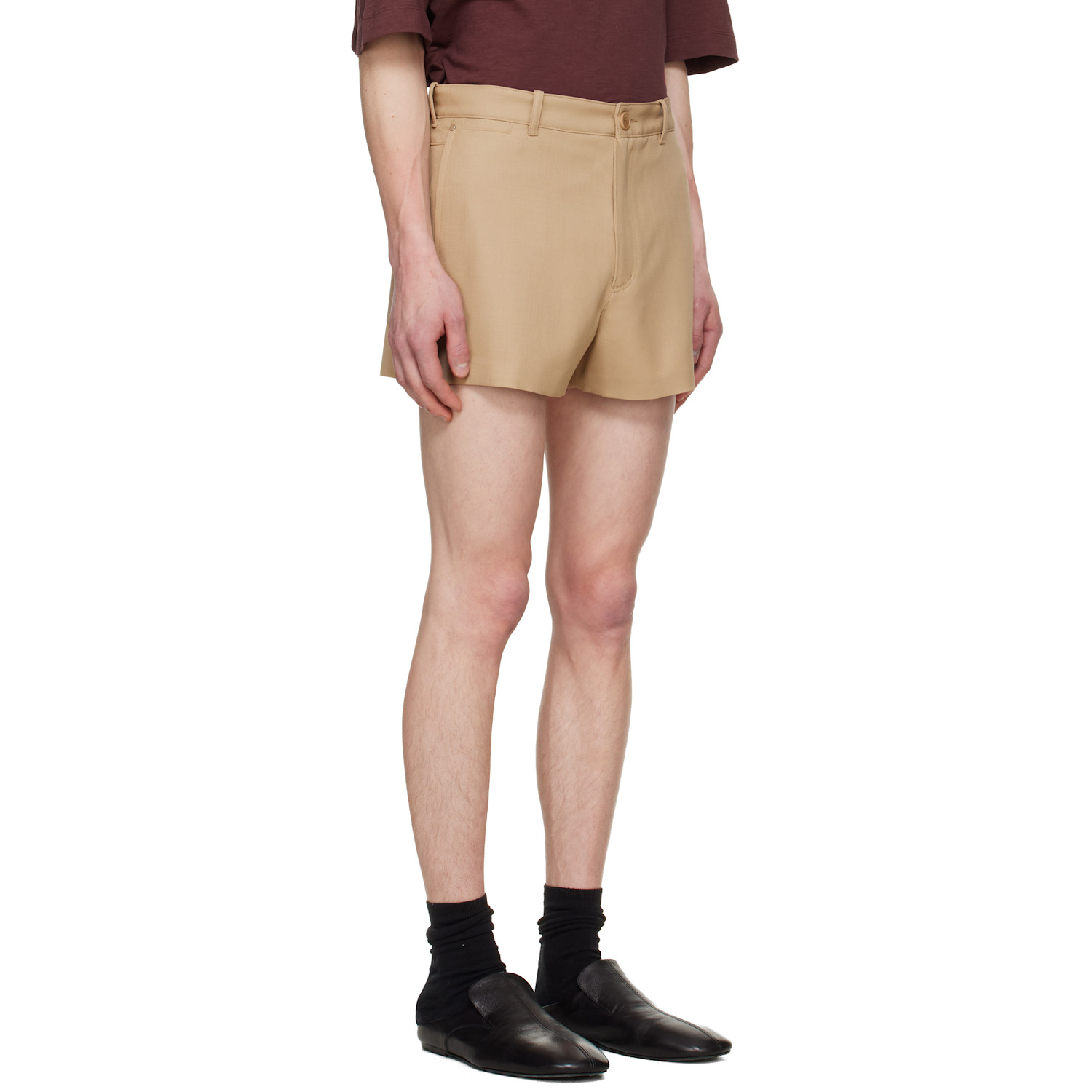  Lgn Louis Gabriel Nouchi Beige Suit Wool Shorts 