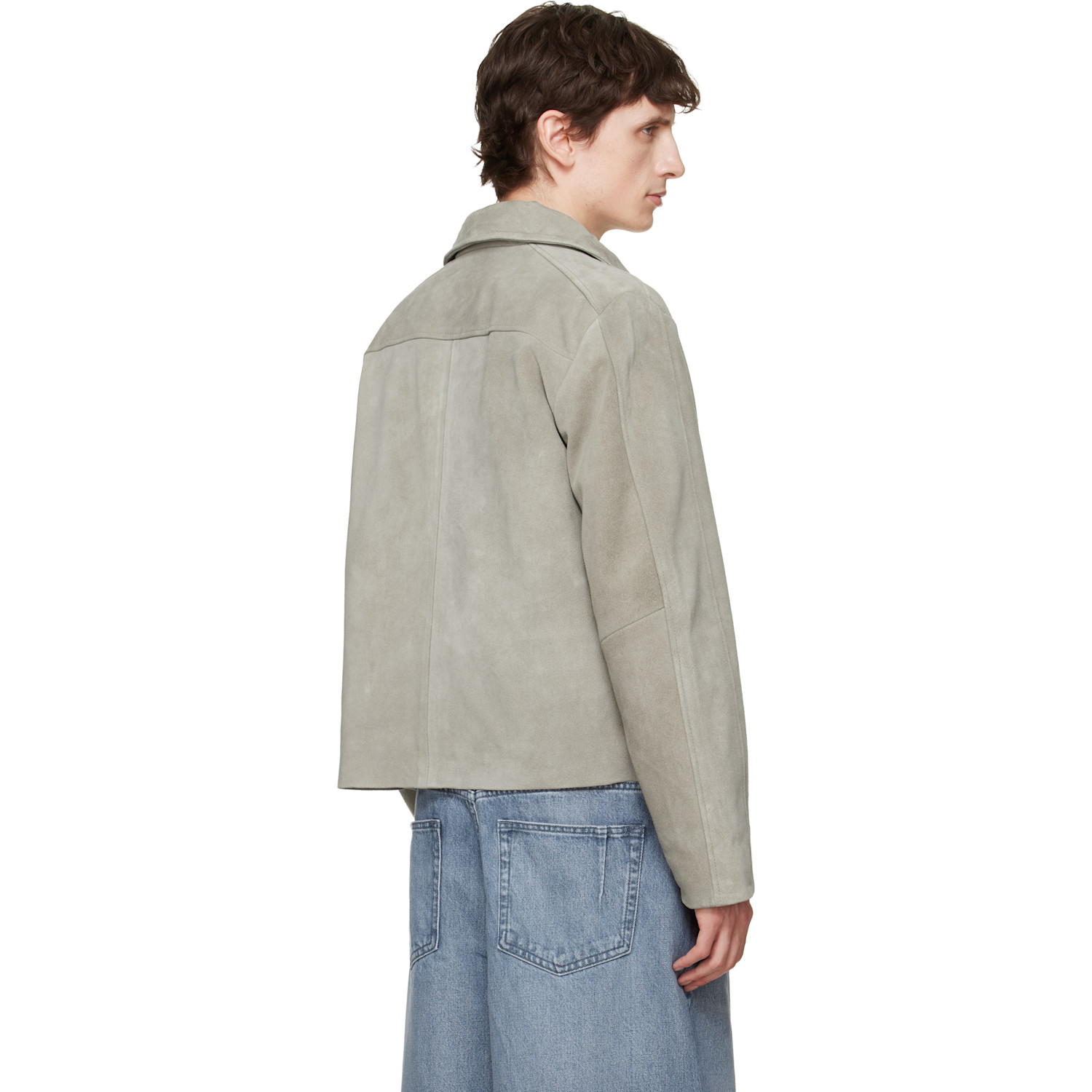  Won Hundred Gray Denzel Suede Leather Jacket 