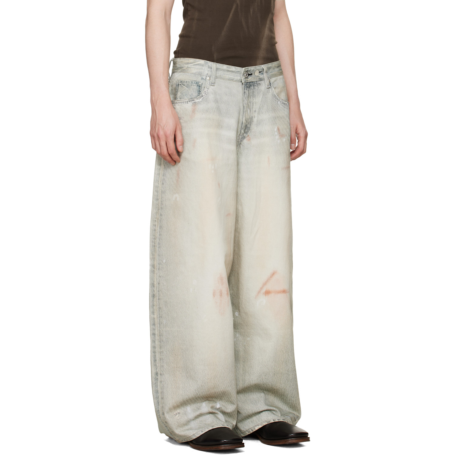  Won Hundred Blue Lyon Printed Denim Jeans 