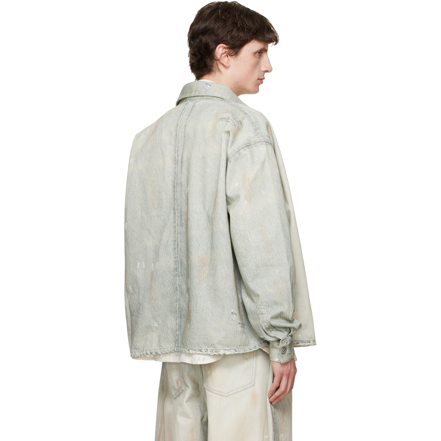  Won Hundred Blue Maza Printed Denim Shirt 