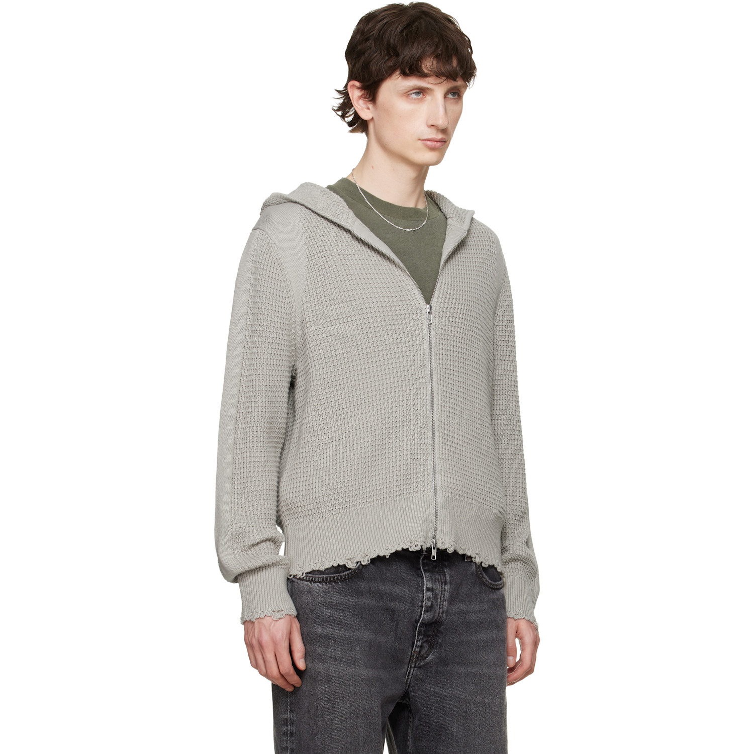  Won Hundred Gray Glasgow Knit Hoodie 